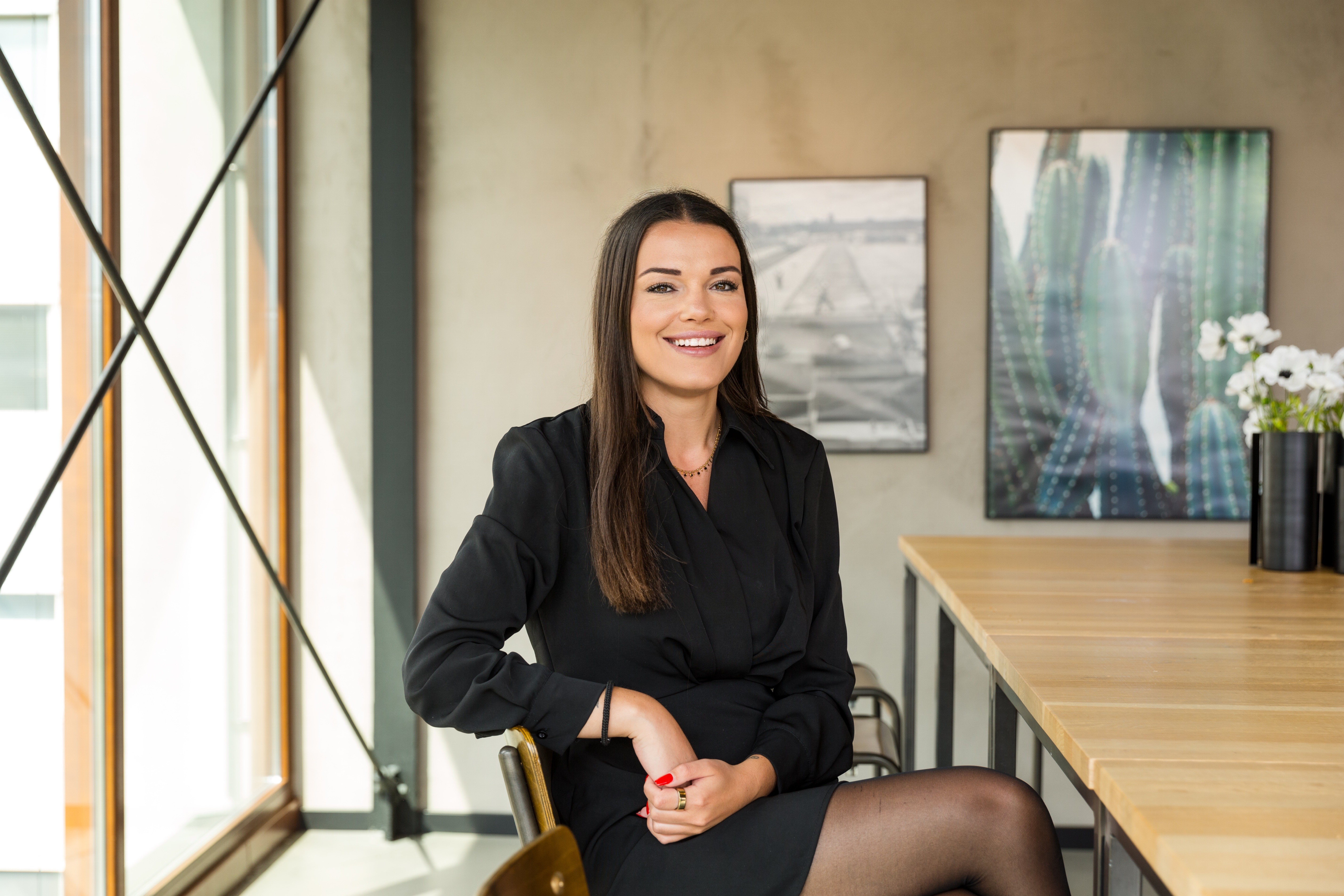 Portrait of portfolio creator – back view