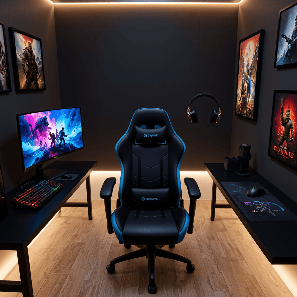 product photography of Gaming chair and accessories