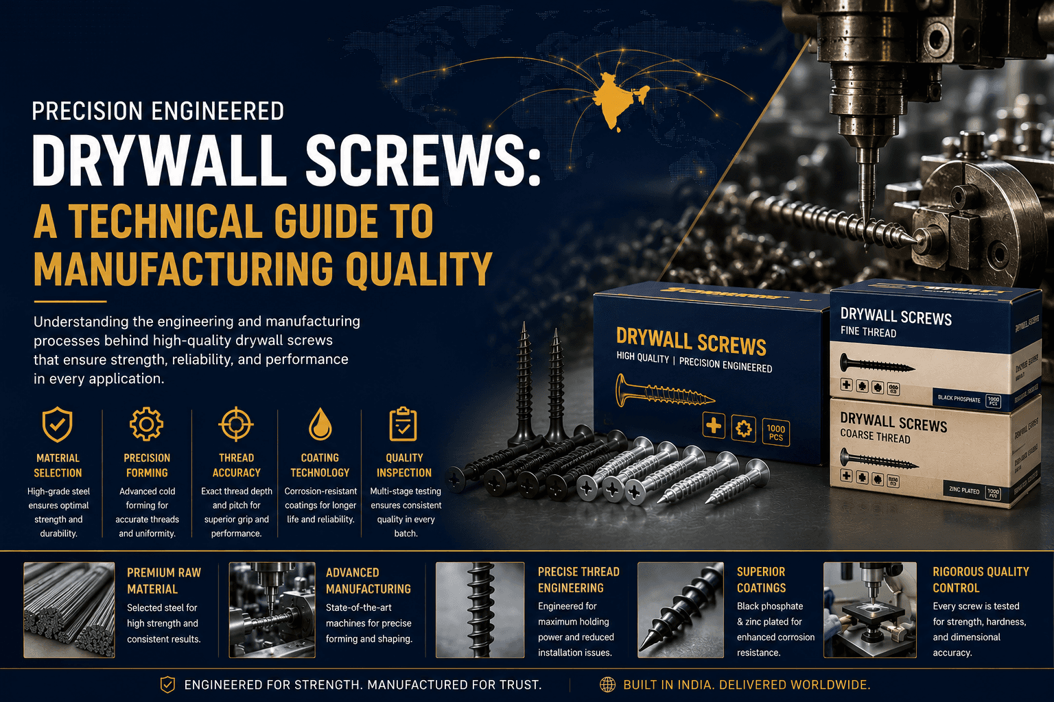 ALT text: "Engineering characteristics of a precision engineered drywall screw"