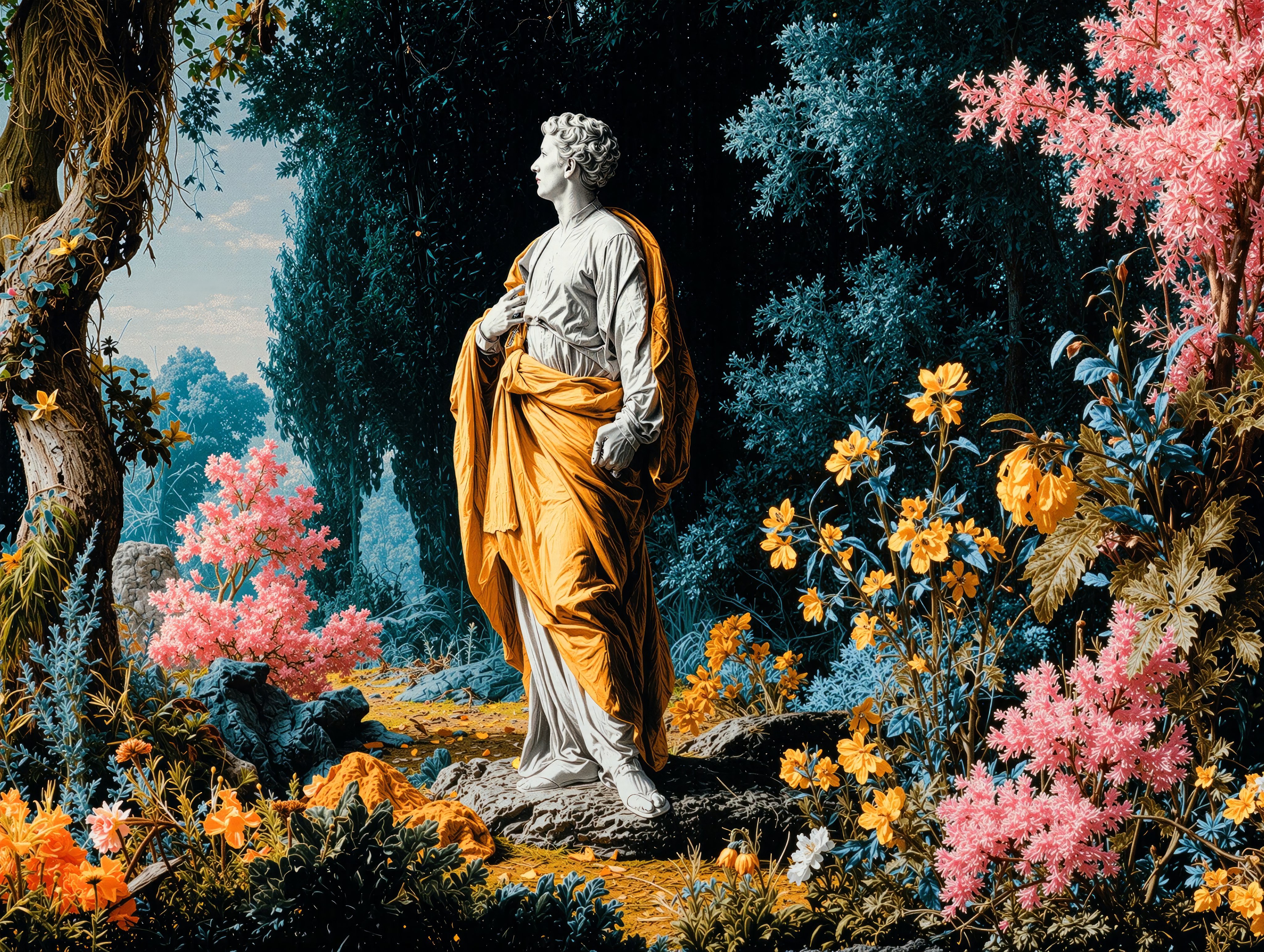 image of a greek god in a poster photography style