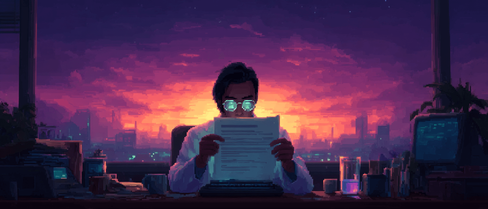 City Pixel background image