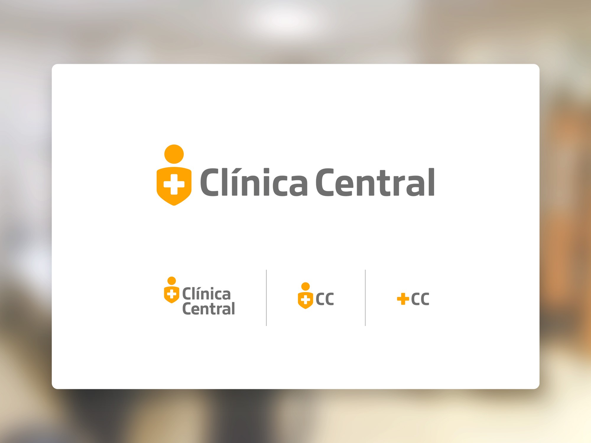 Muestra de las opciones de configuración del isologotipo de Clínica Central.