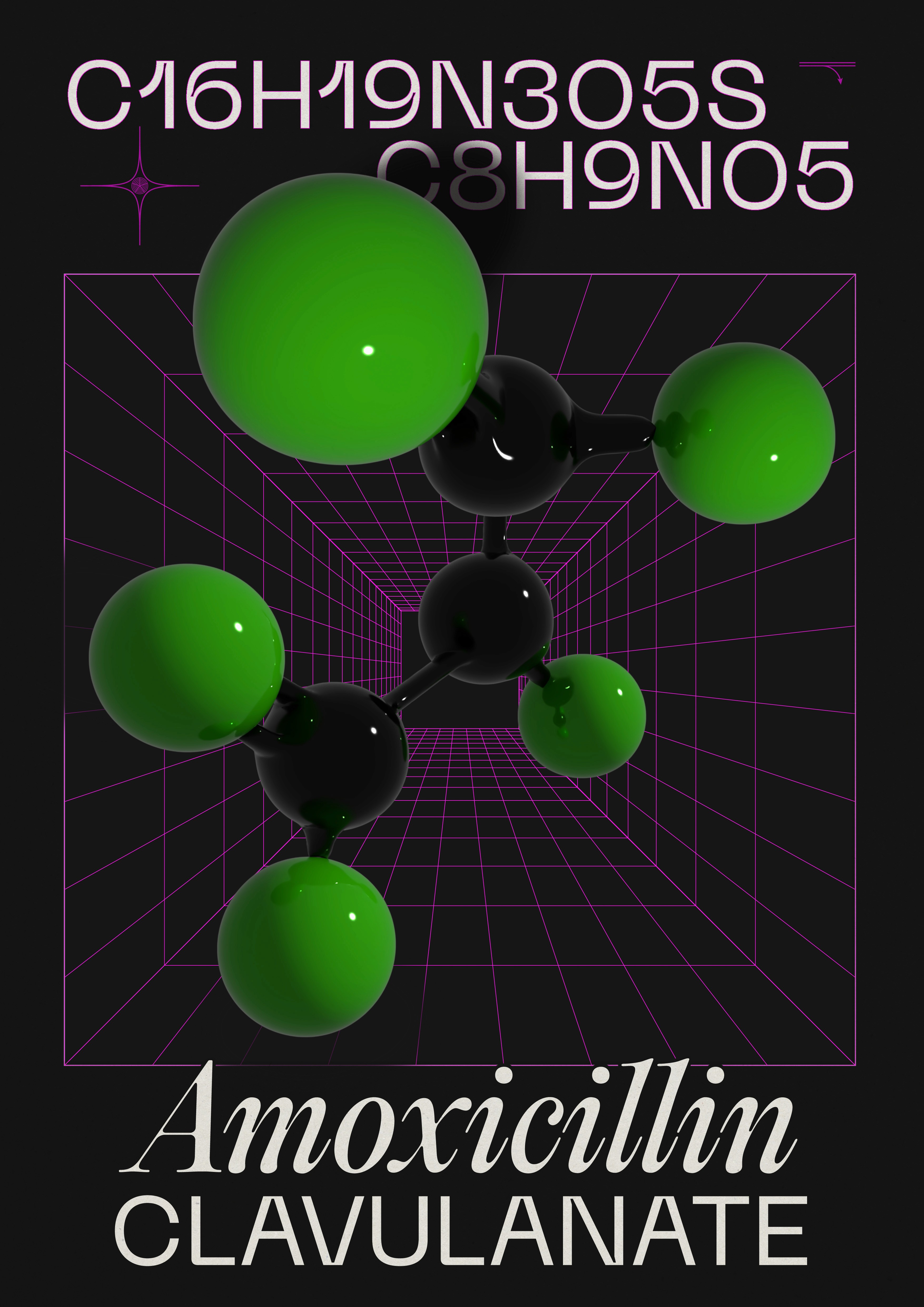 3D chemical substance poster