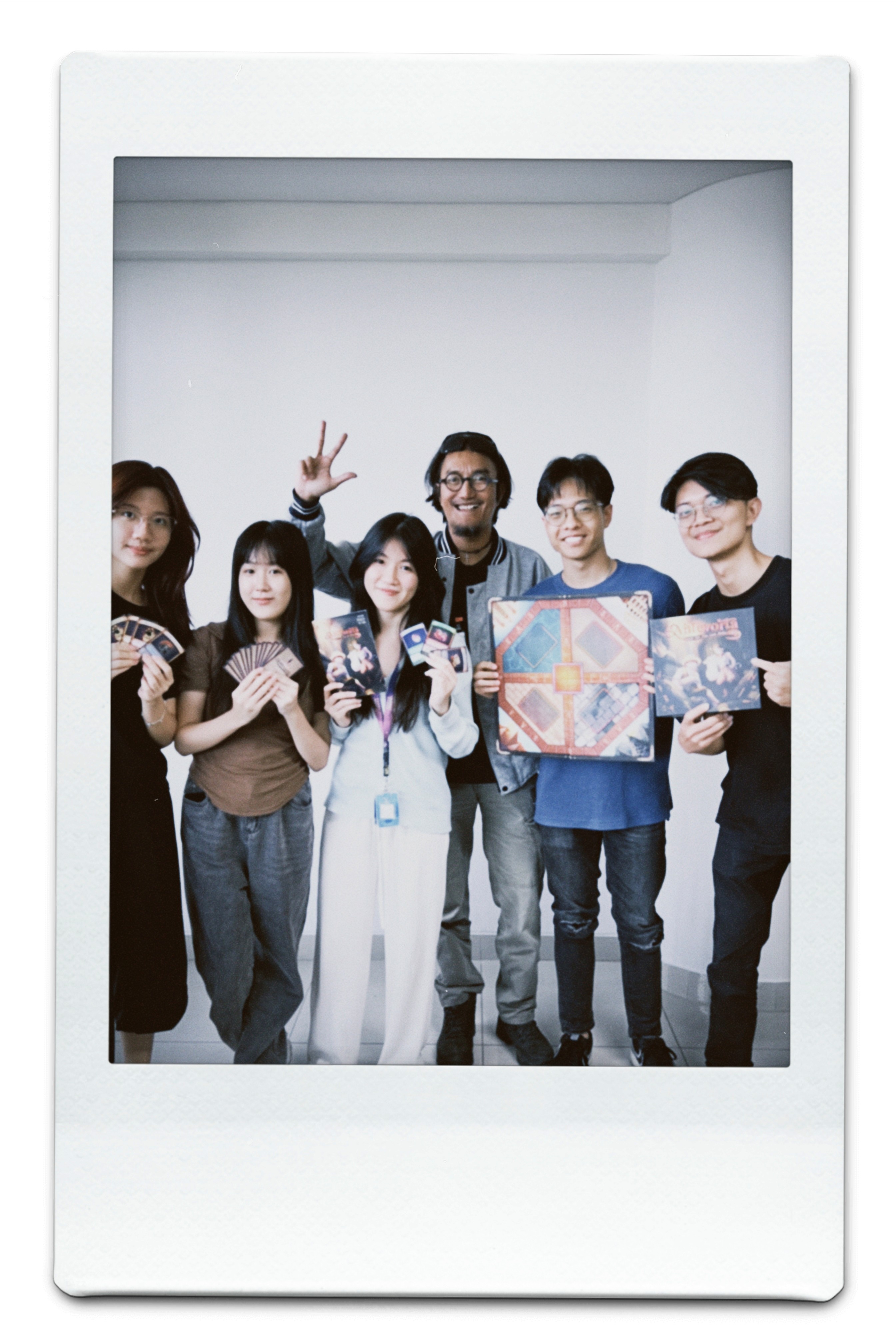 Friends laughing and posing inside a car