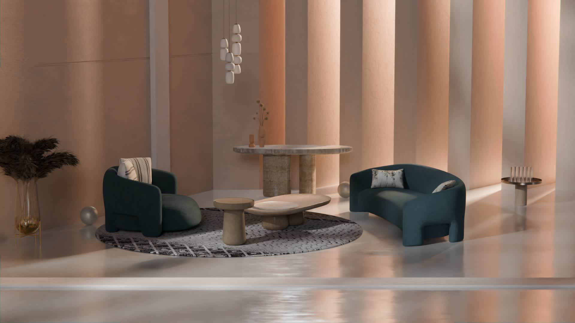 minimalist decor table plant armchair Bold collection