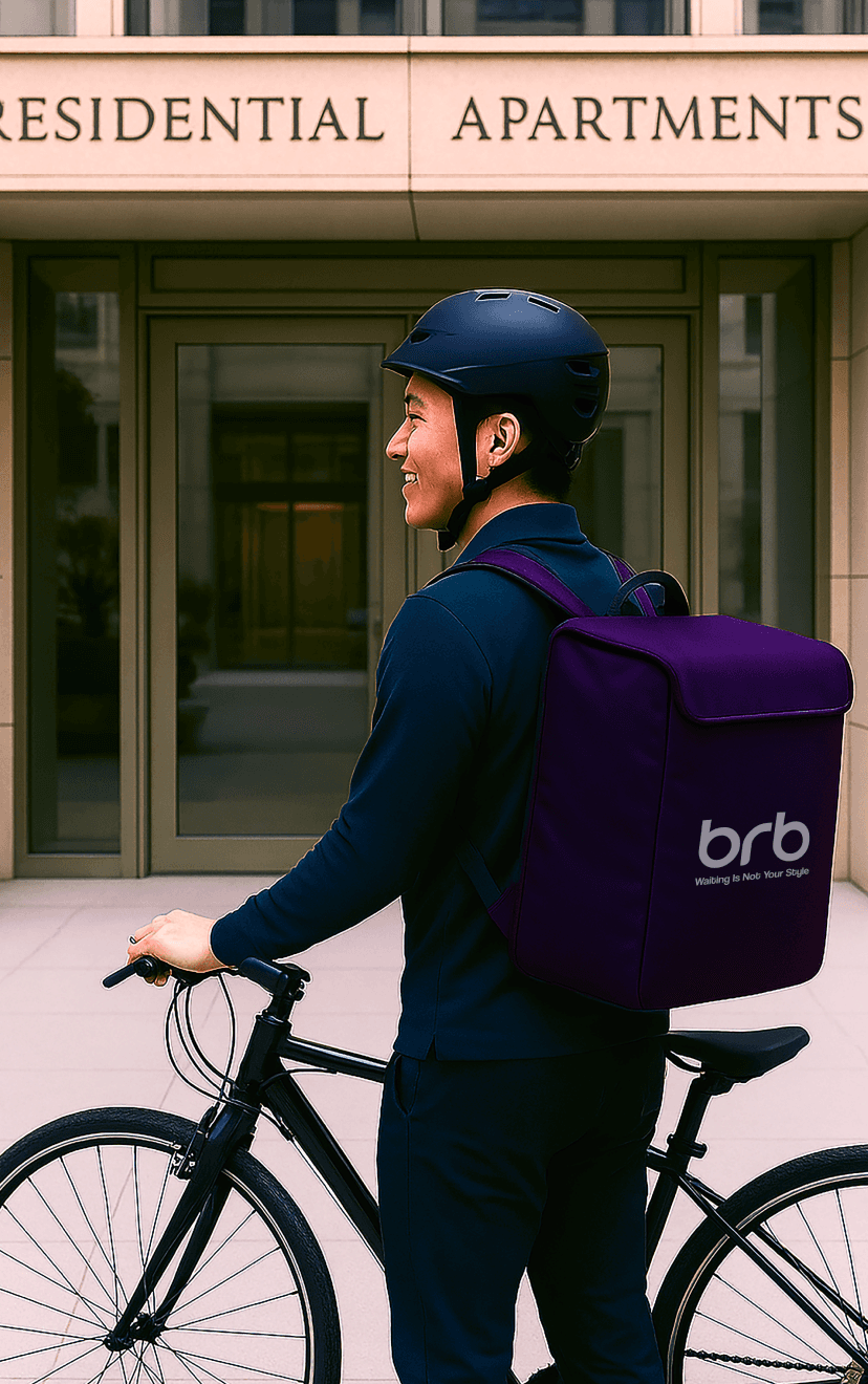 BRB delivery rider collecting order from local store