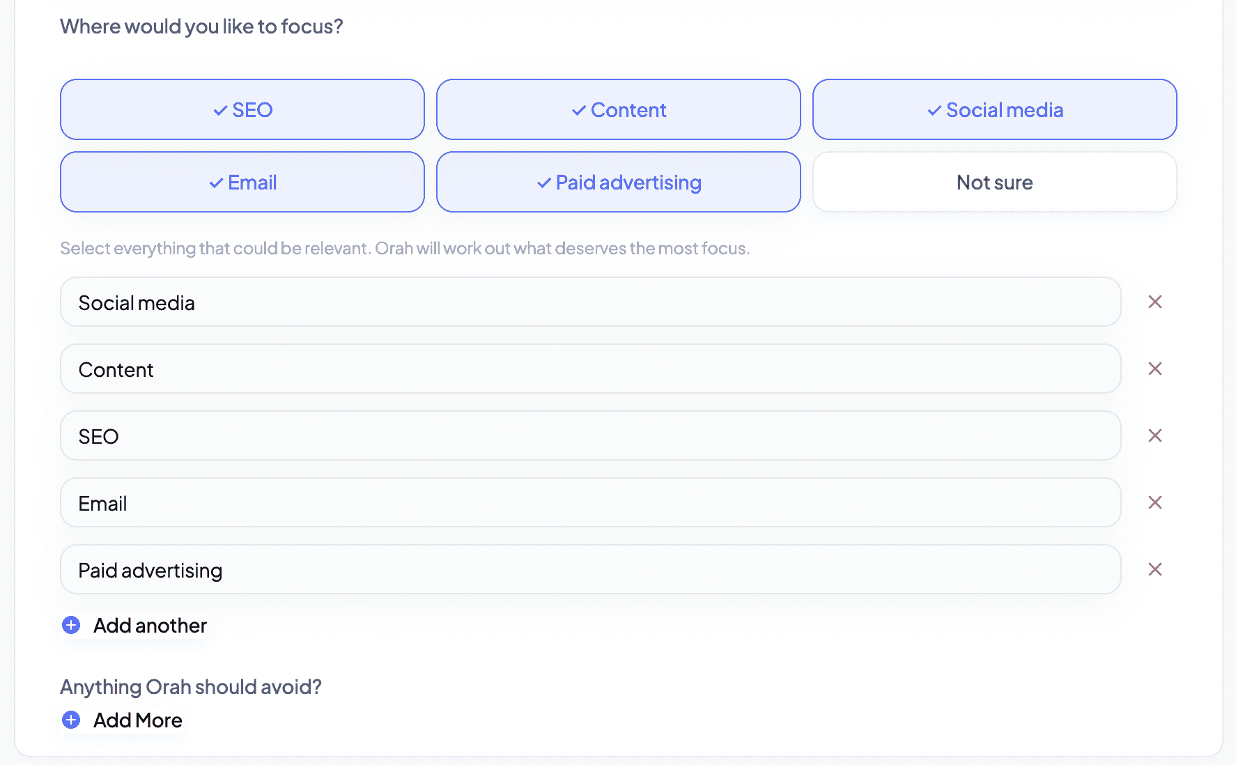 Marketing plan channels