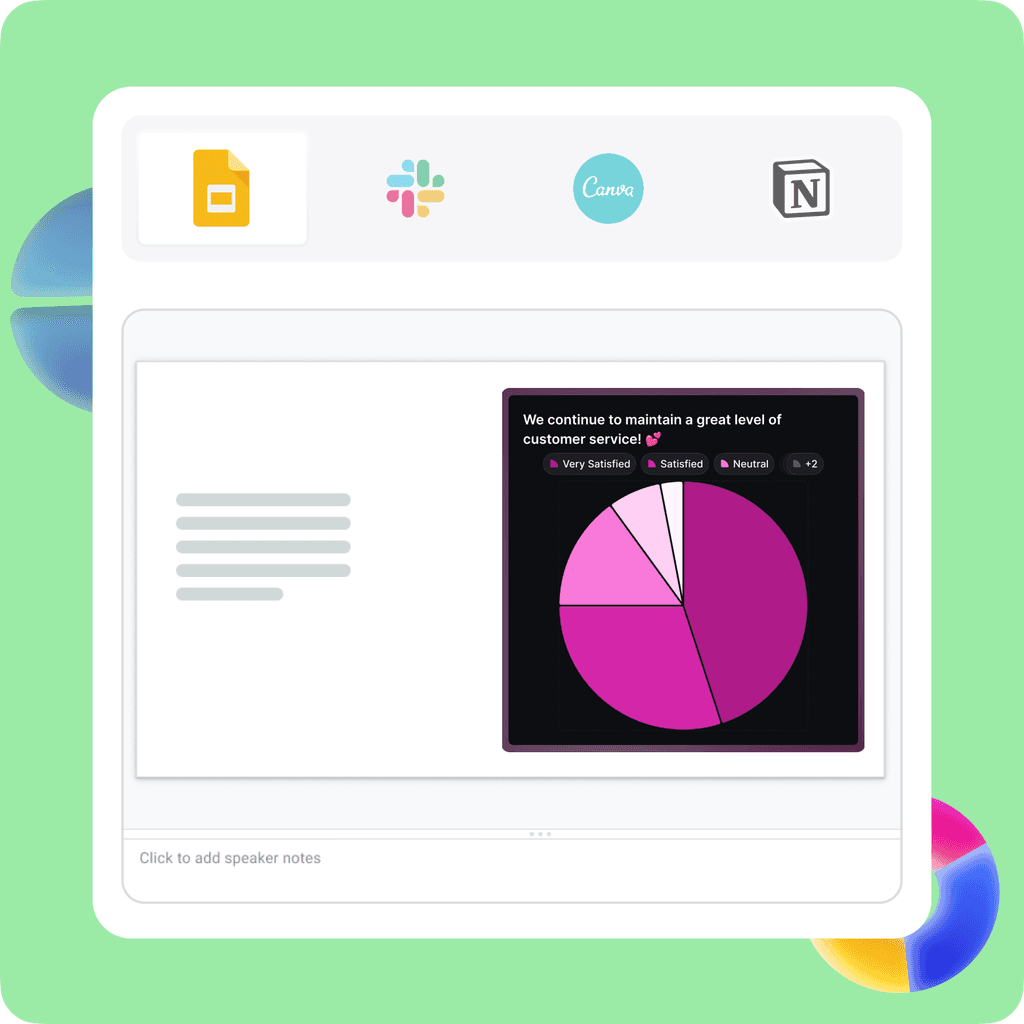 Export or embed your pie chart