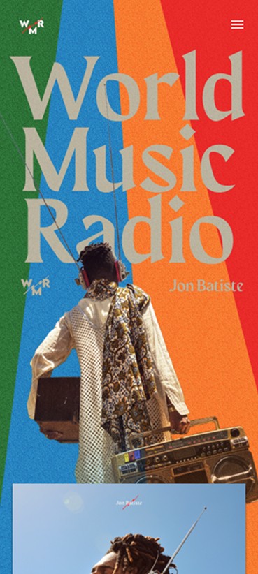 Mobil screenshot of Jon Batiste website