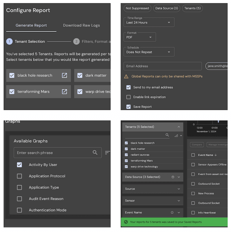 Sections from Tenant Report