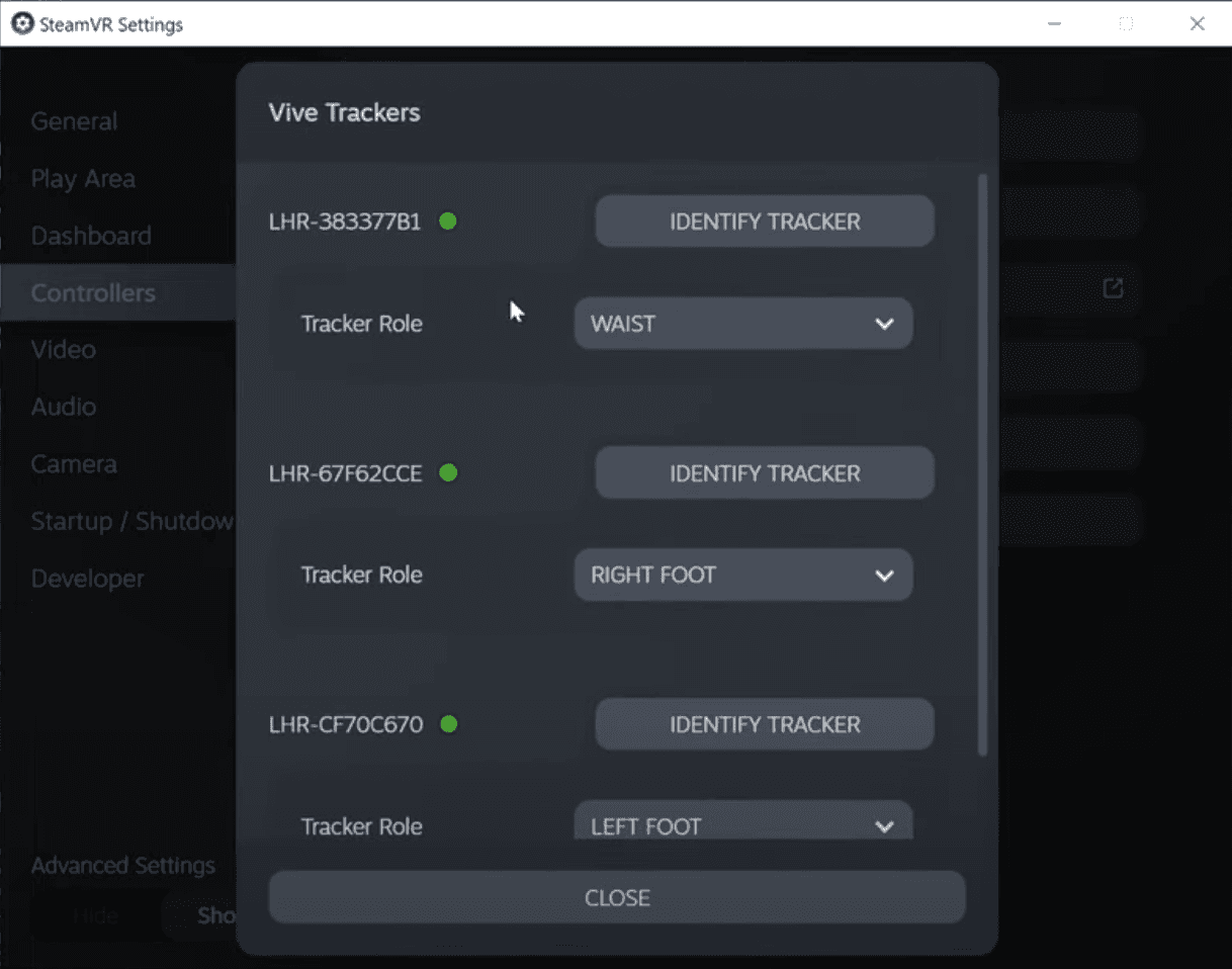 Steam VR settings