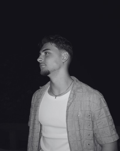 man black and white