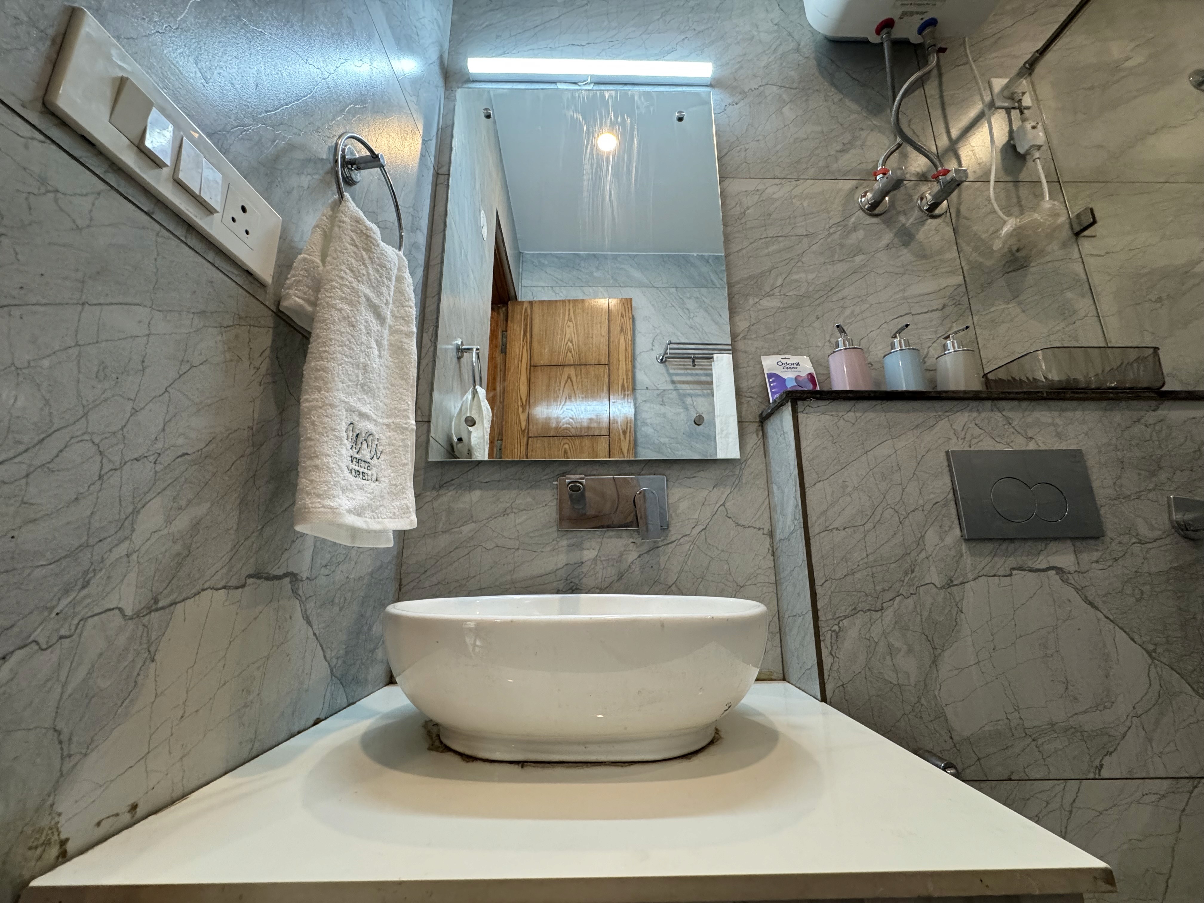 Bathroom and guest essentials at The White Umbrella