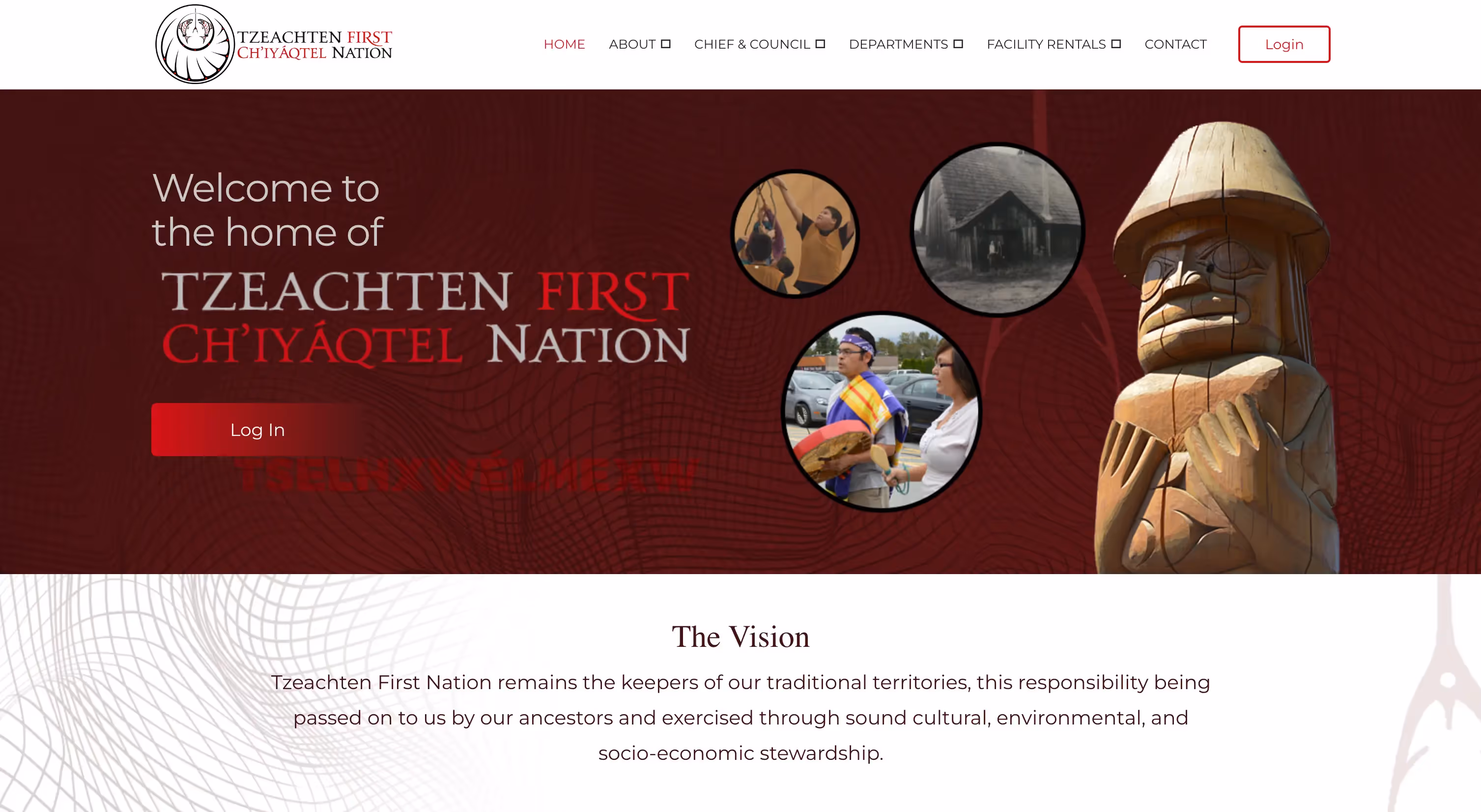 Ch’íyáqtel First Nation website section highlighting pacemate tZEACHTEN cHITYARTEL viuce