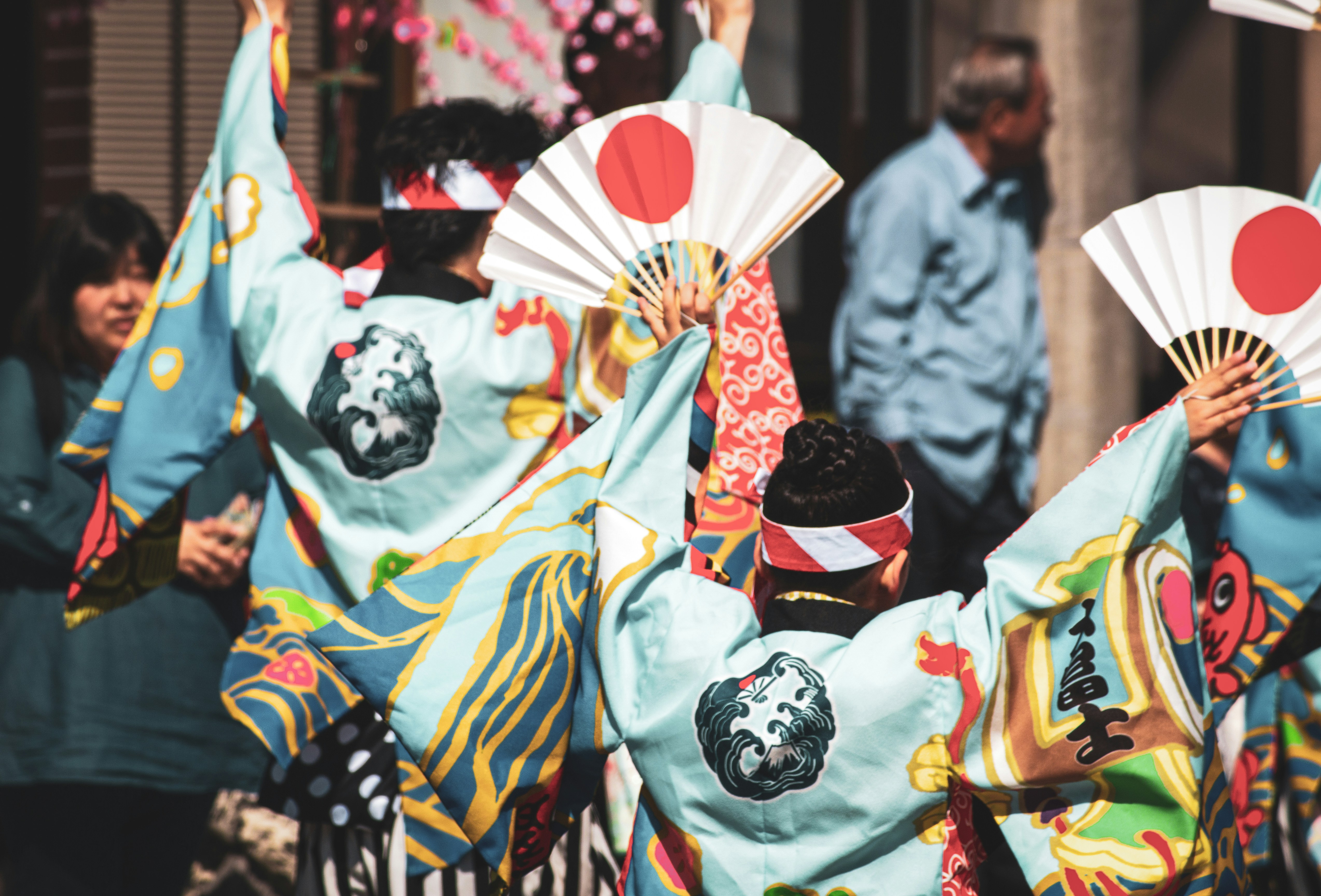 white black and red floral umbrella