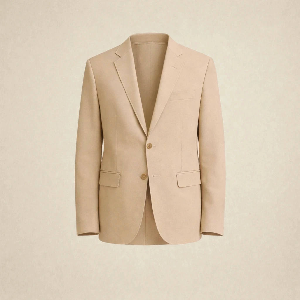 Classic Tailored Suit in Soft Beige