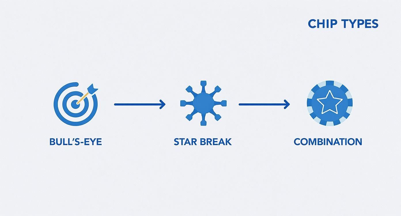 Infographic about chips in windshield repair