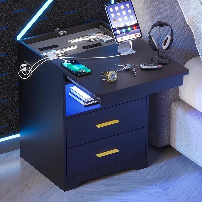 Nightstand with hidden gun compartment – A stylish and functional furniture piece, perfect for any modern home.