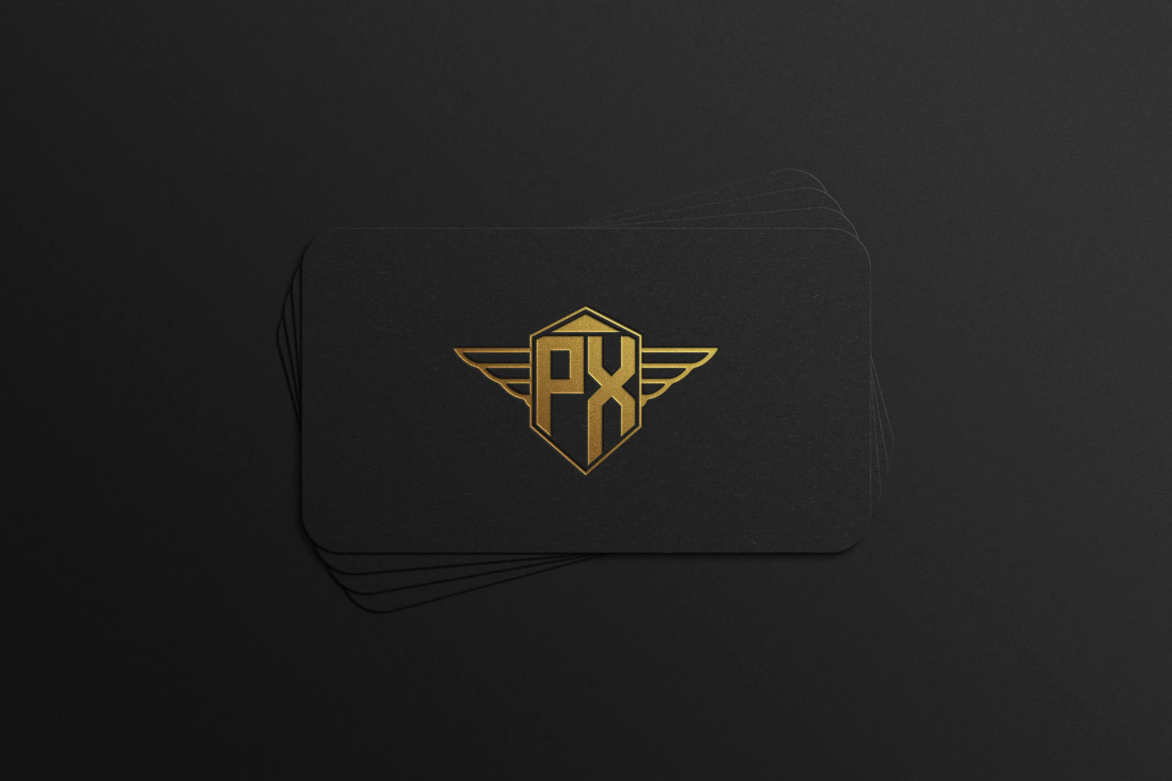 ProtectX, black business card mockup