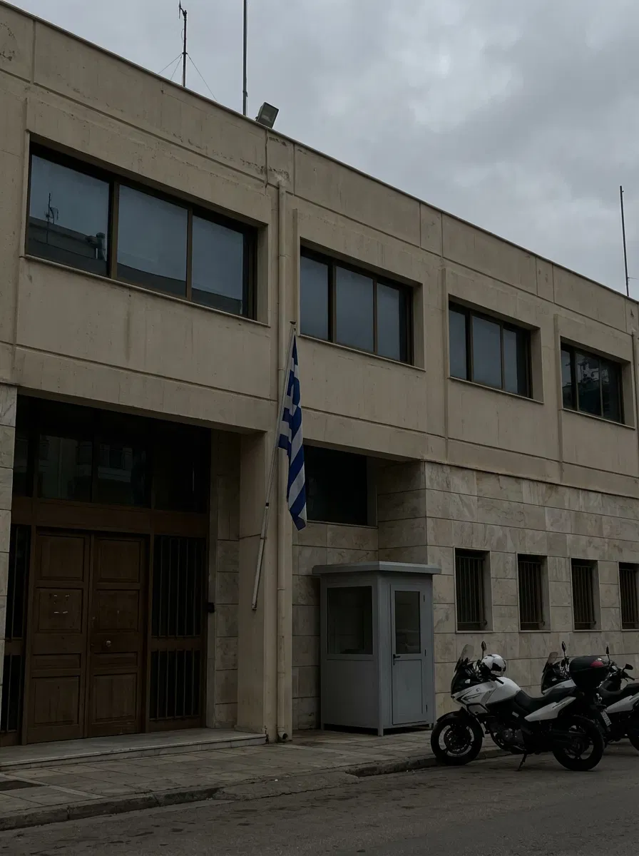 Police building exterior in Greece