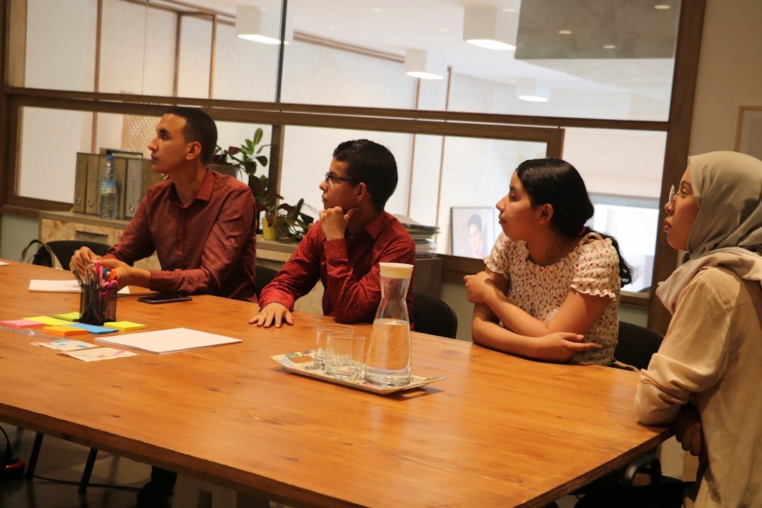 team discussing financial product strategy and requirements