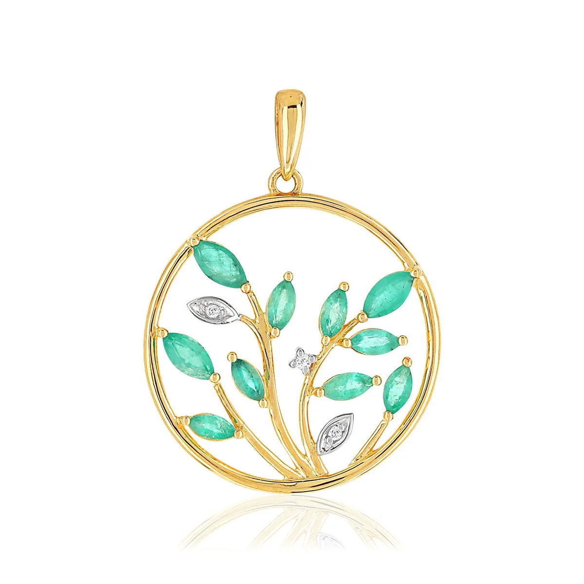 Pendentif en deux ors 375 serti de diamants