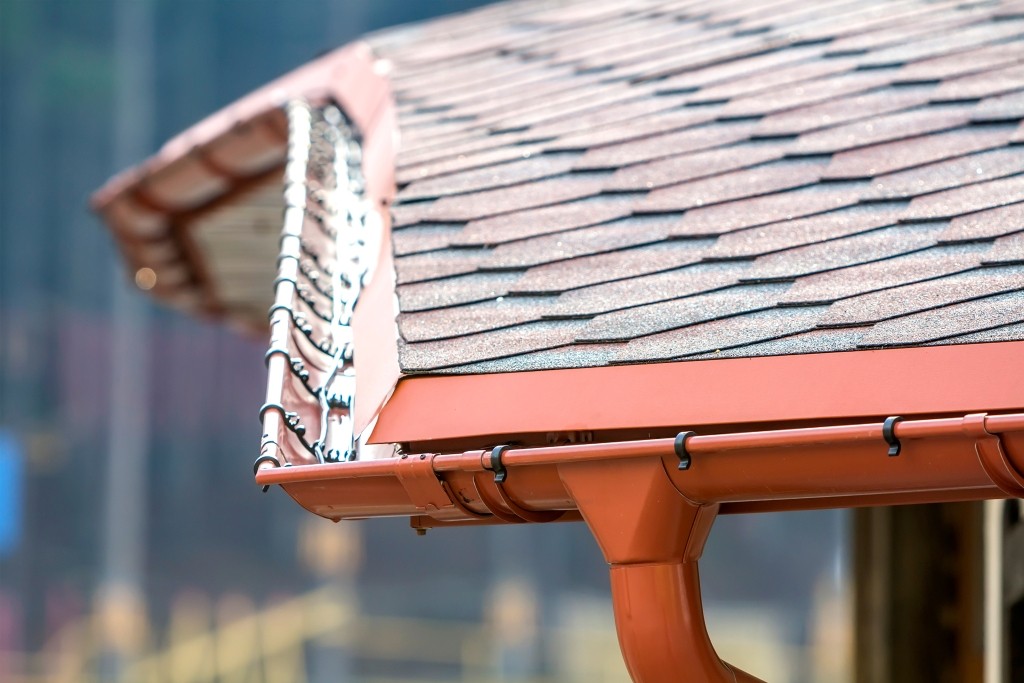 Clean residential roof gutter detail