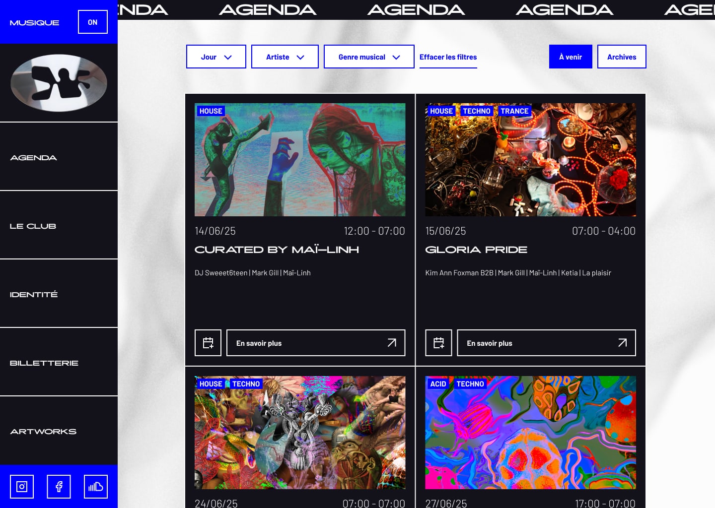 Visuel du site présentant une fiche descriptive d'un évènement.