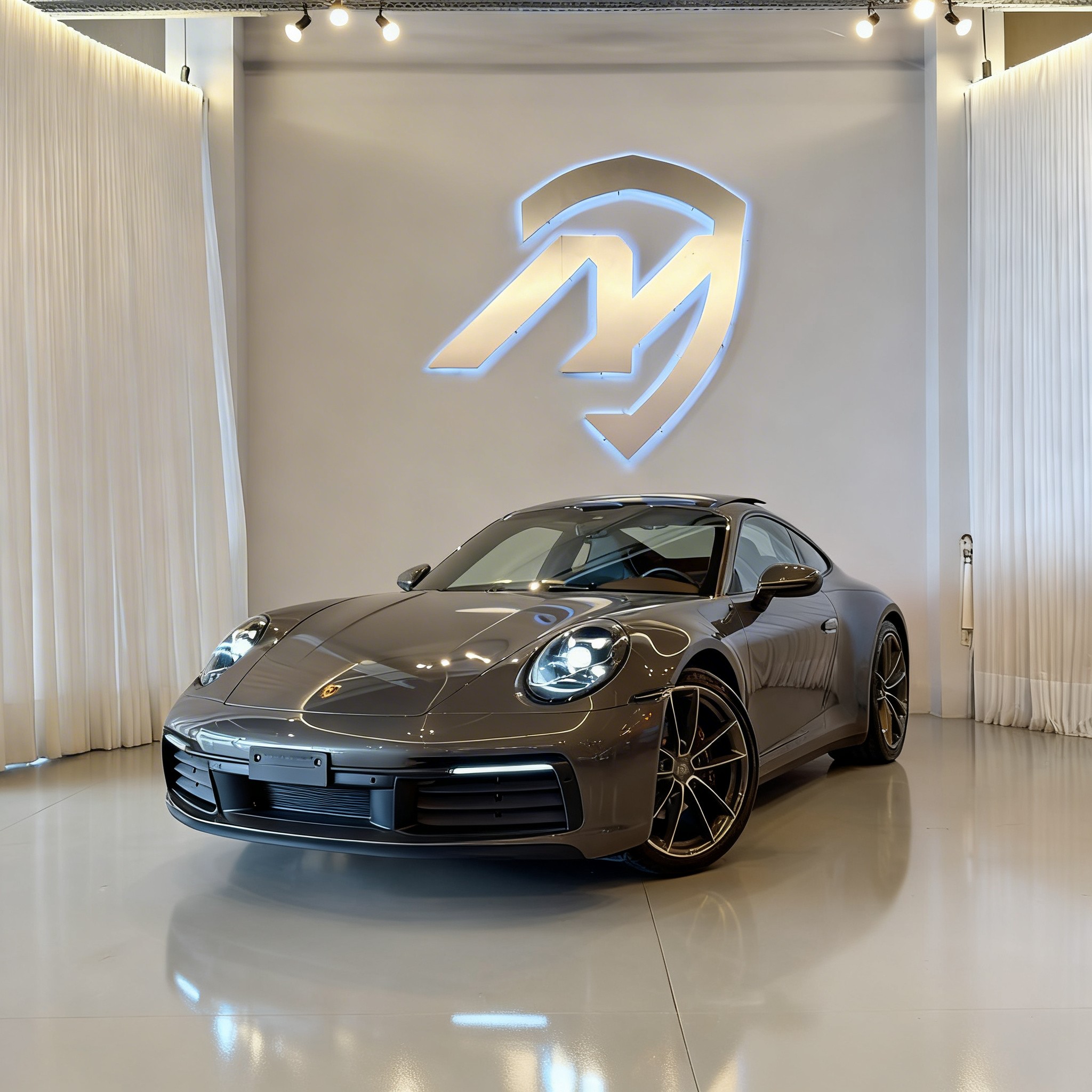 sports car speeding with motion blur