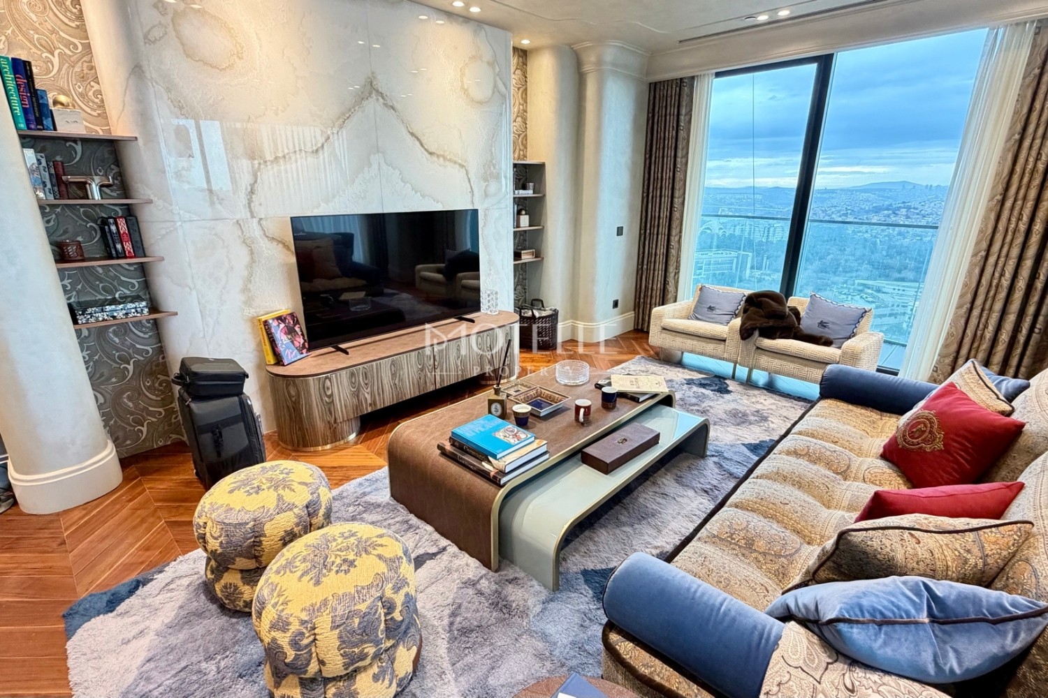 Panoramic Bosphorus view apartment in Maslak Istanbul