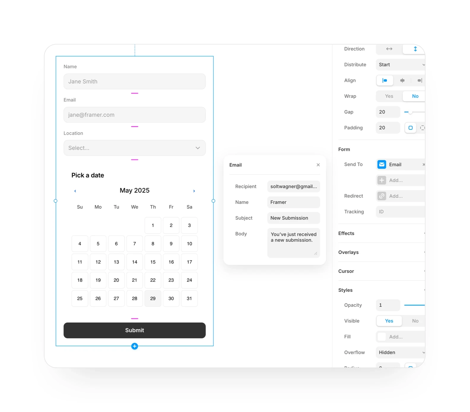 How to add date picker calendar component to your Framer website