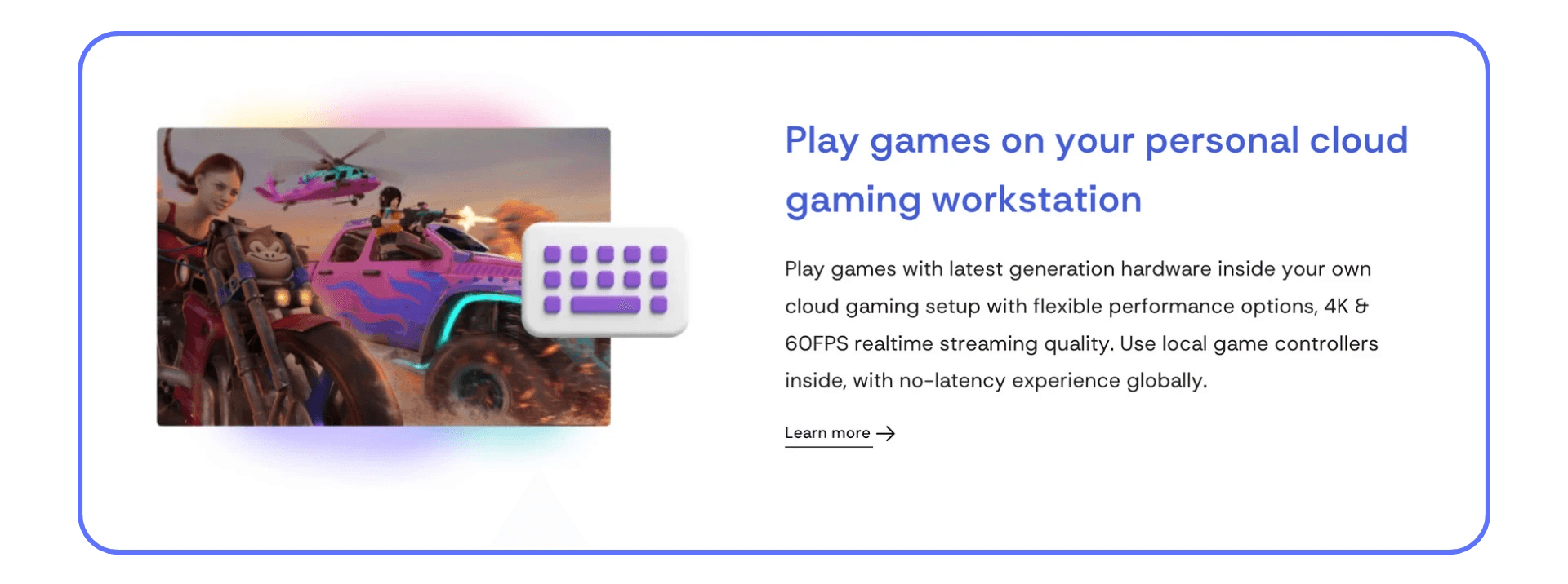 Video game running on a cloud computer and streamed to a lightweight device