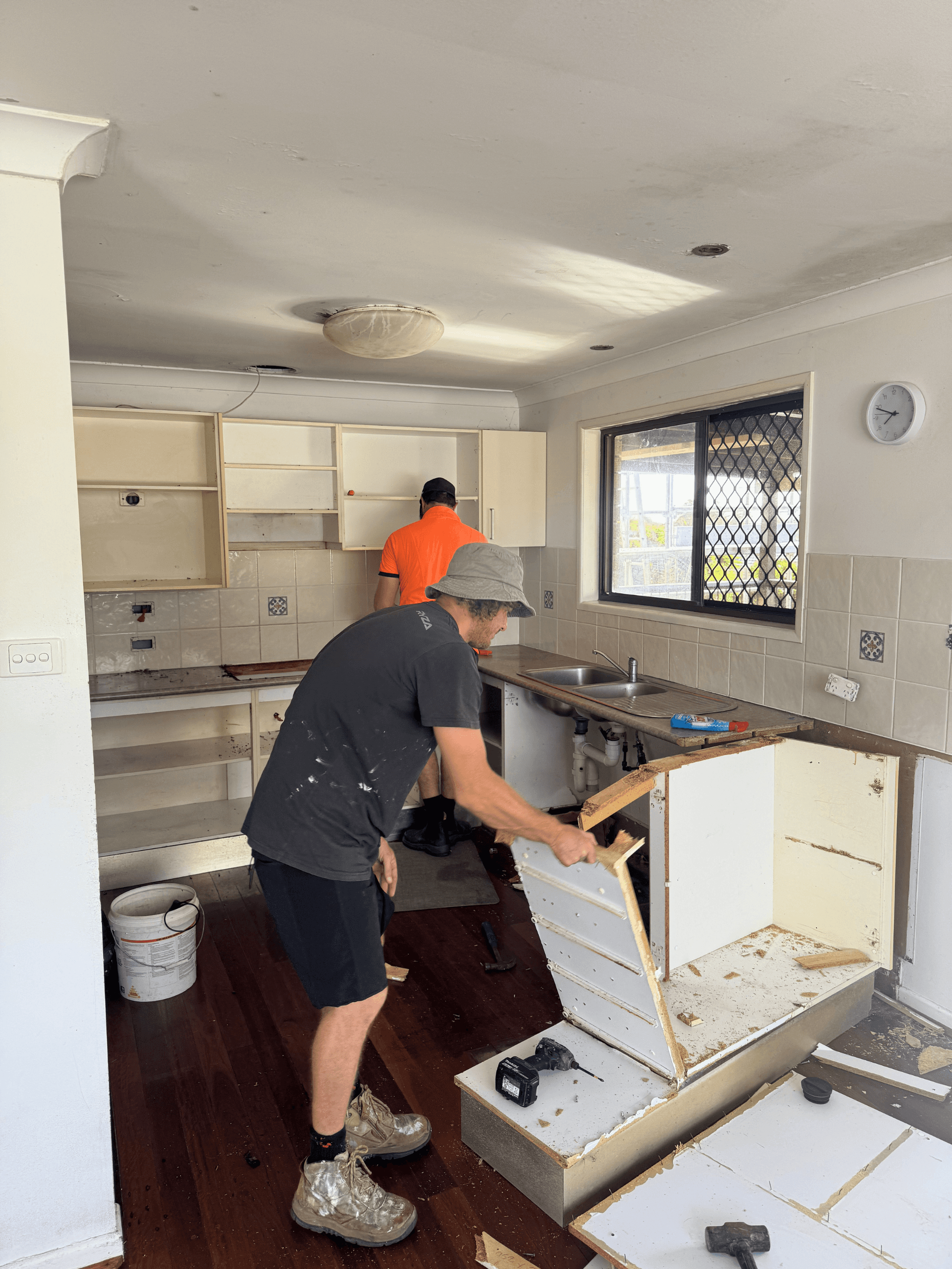 Demolition and rebuilding works completed during a major home transformation.