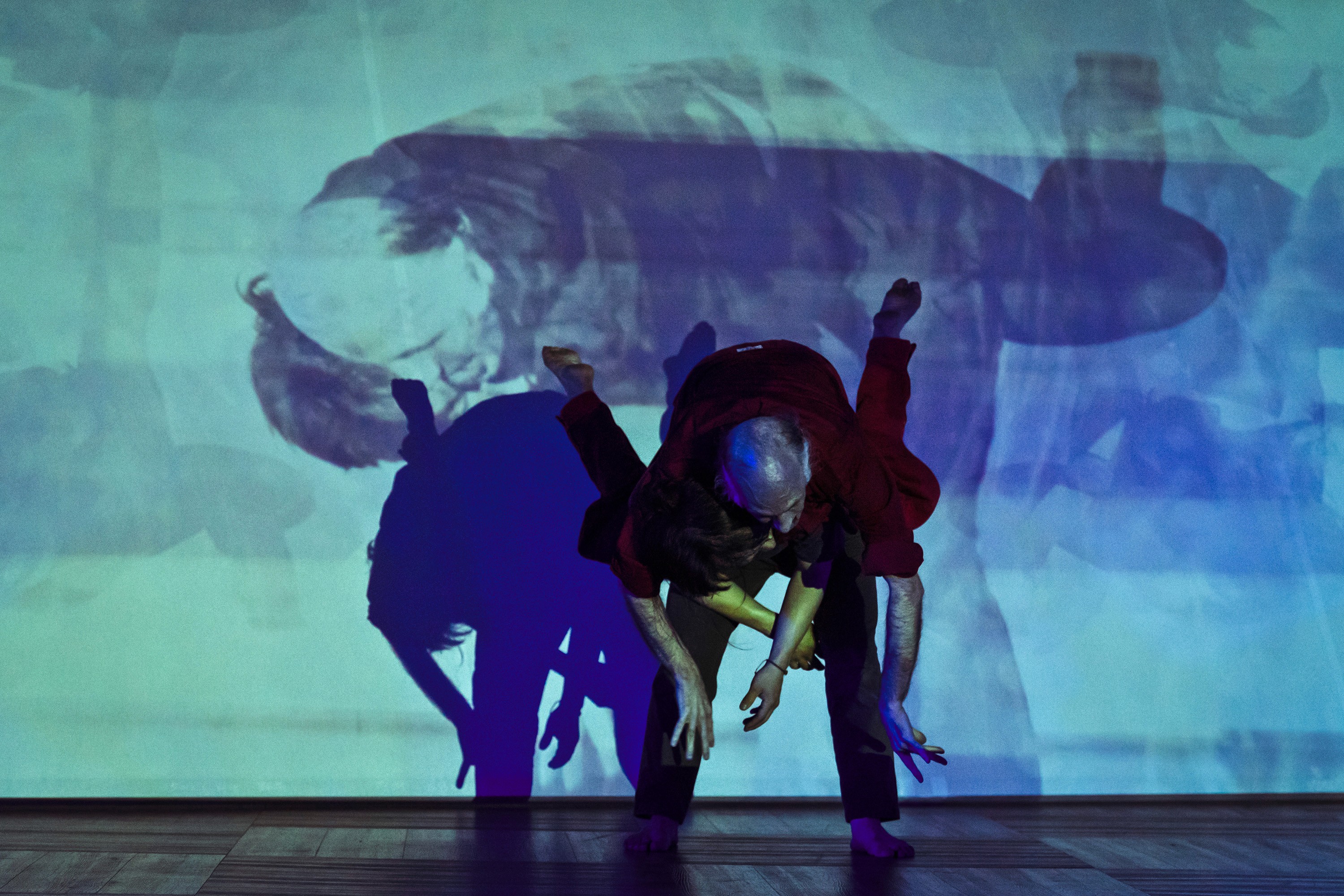 Blurred portrait of woman wearing futuristic helmet