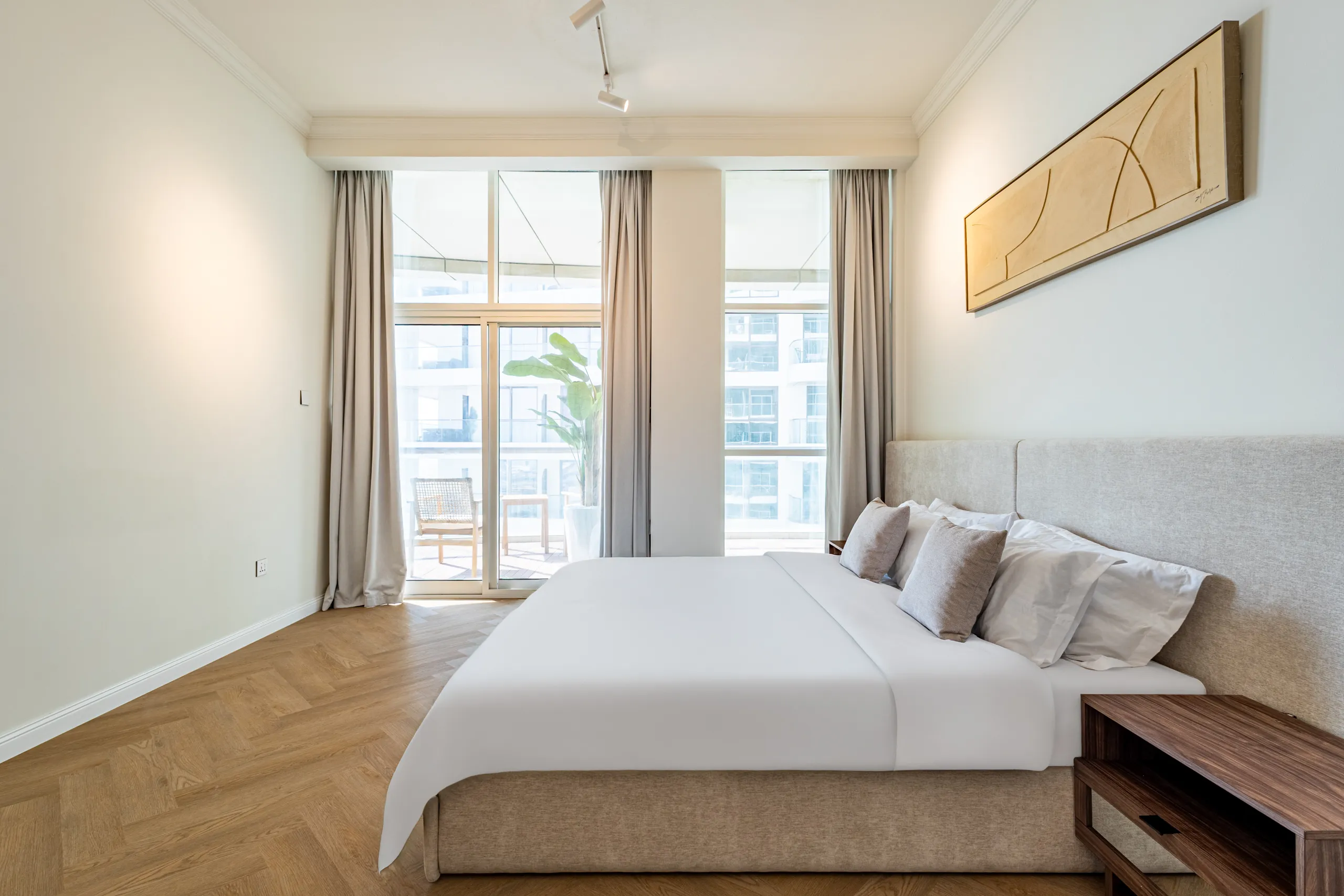 Bright and minimal bedroom.