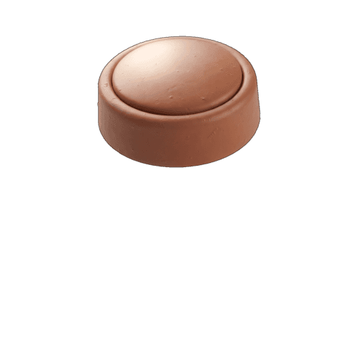 A terracotta clay push-button cap