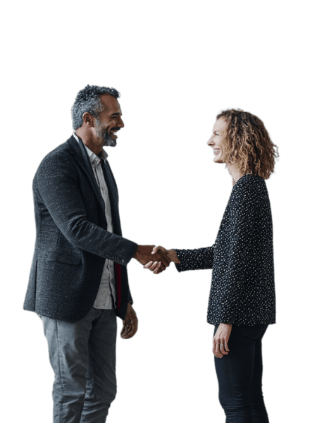 Man and woman shaking hands