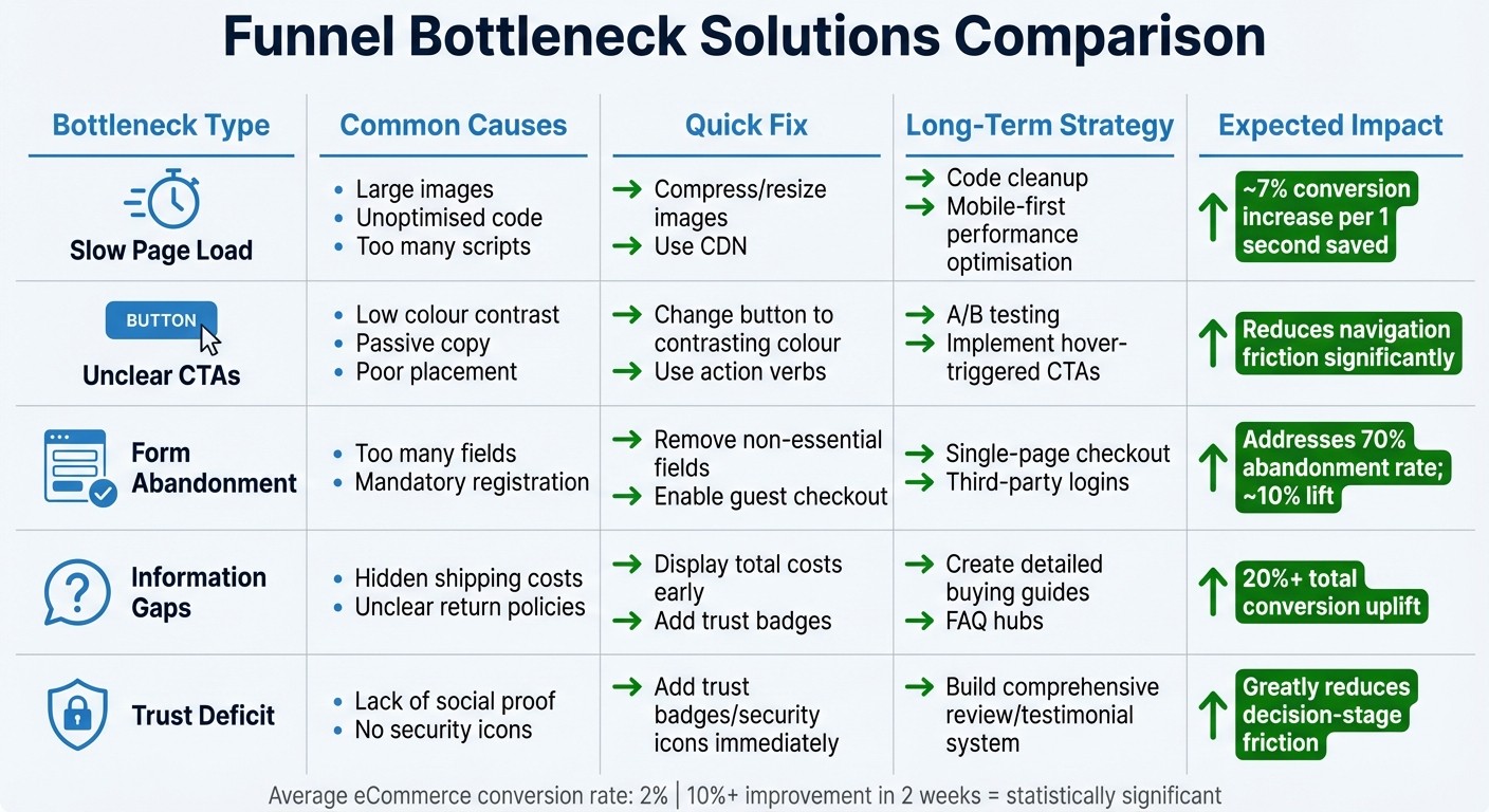 Funnel Bottleneck Solutions: Quick Fixes vs Long-Term Strategies
