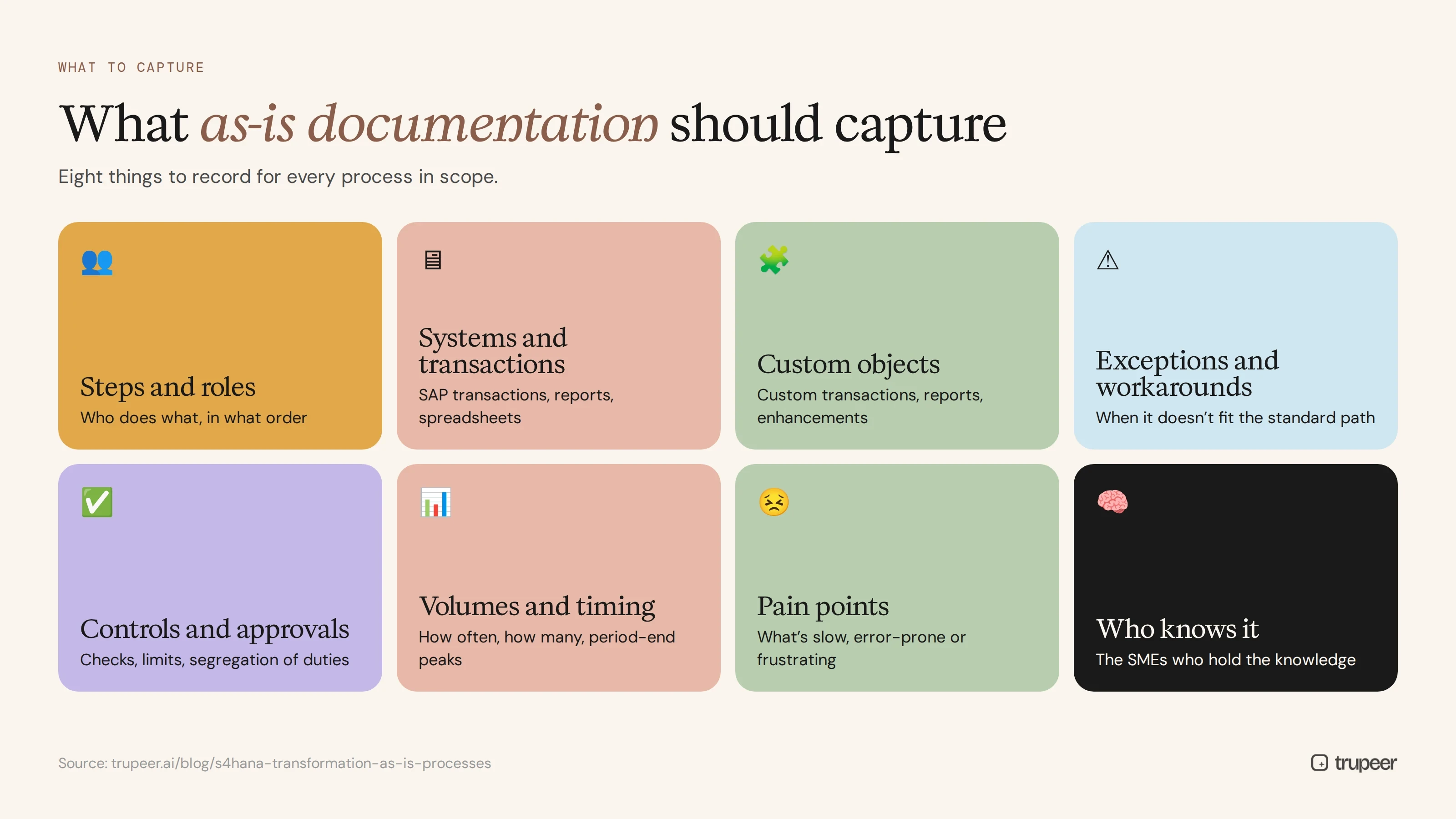 What as-is process documentation should capture