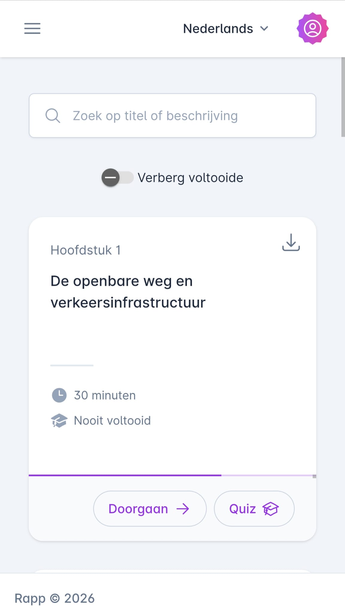 Online theorie rijbewijs B oefenen op smartphone met RAPP
