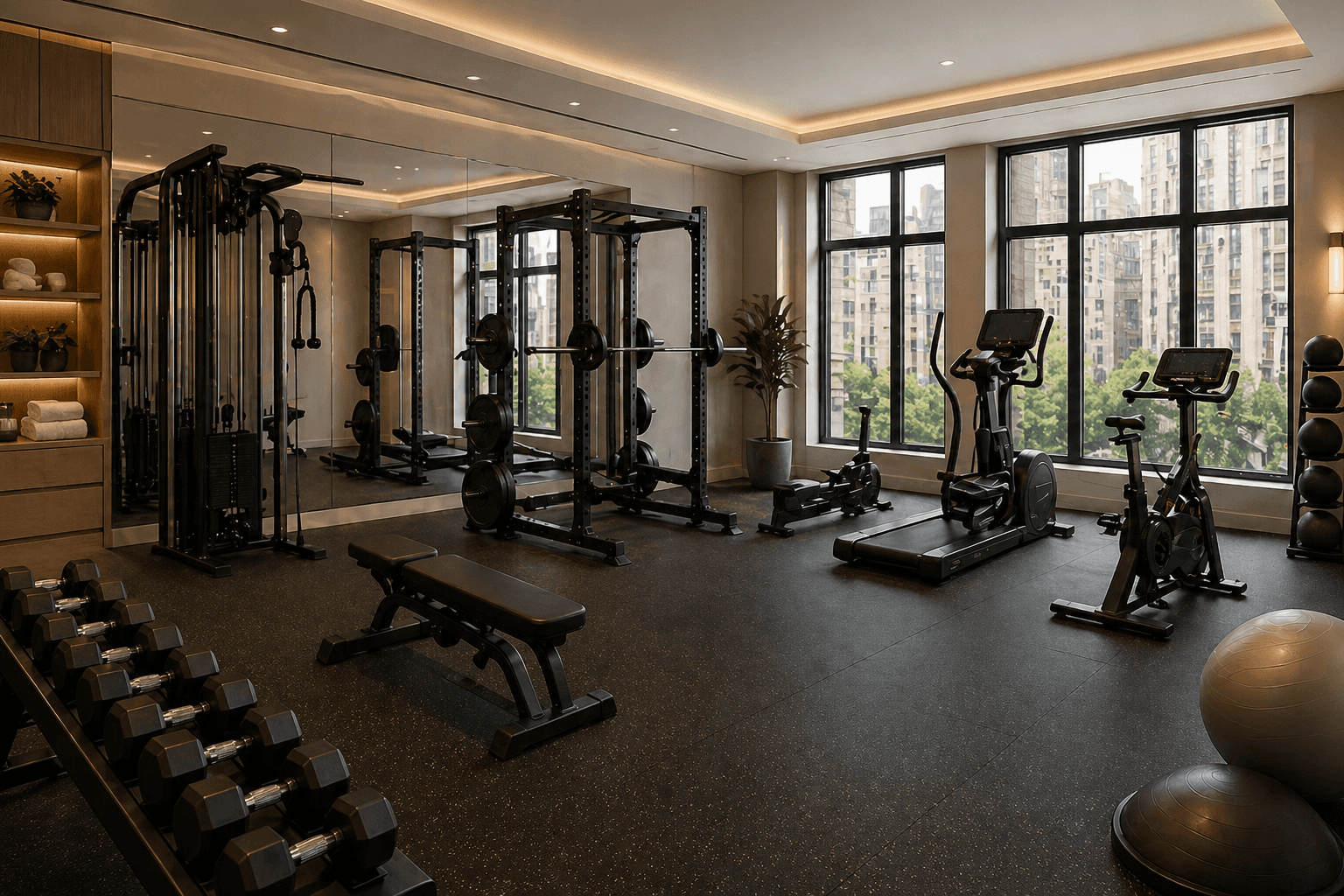 Ten FLD NYC personal trainer with his client doing lunges