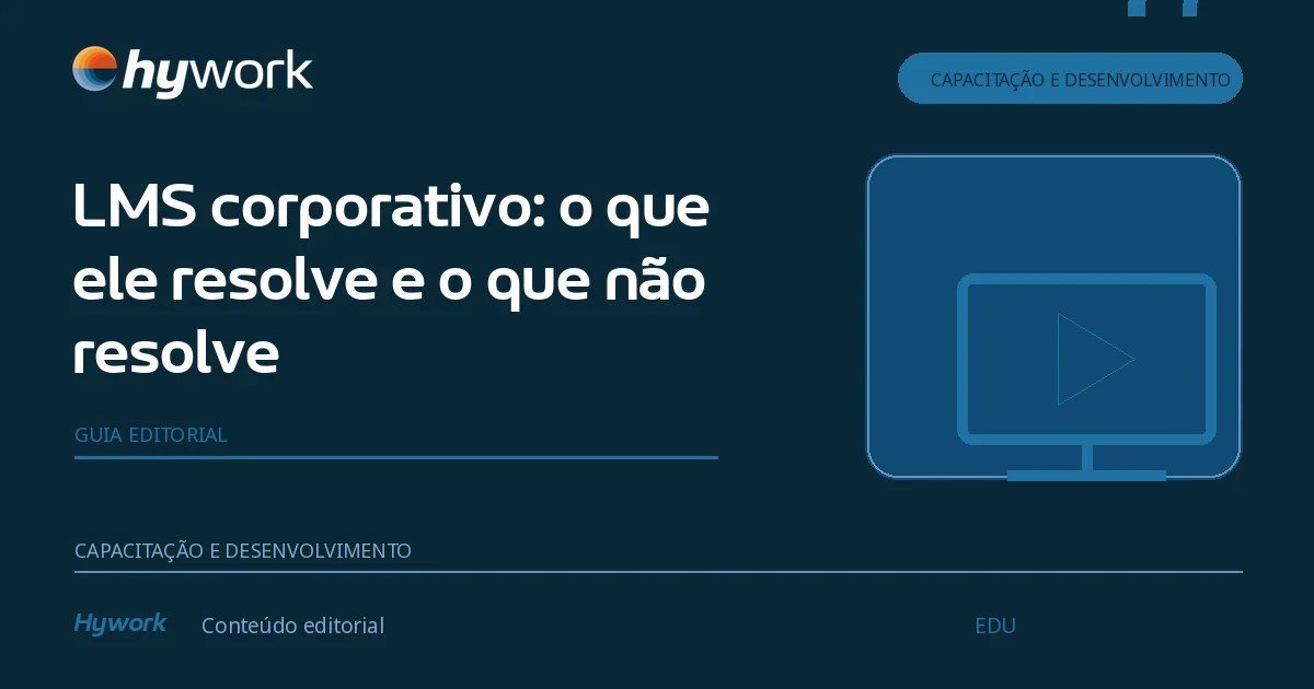 Capa editorial sobre LMS corporativo e organização da capacitação.
