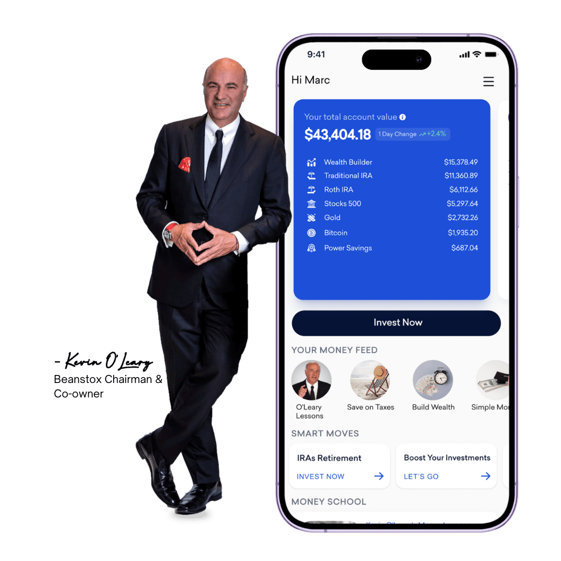Beanstox mobile app showing projected growth