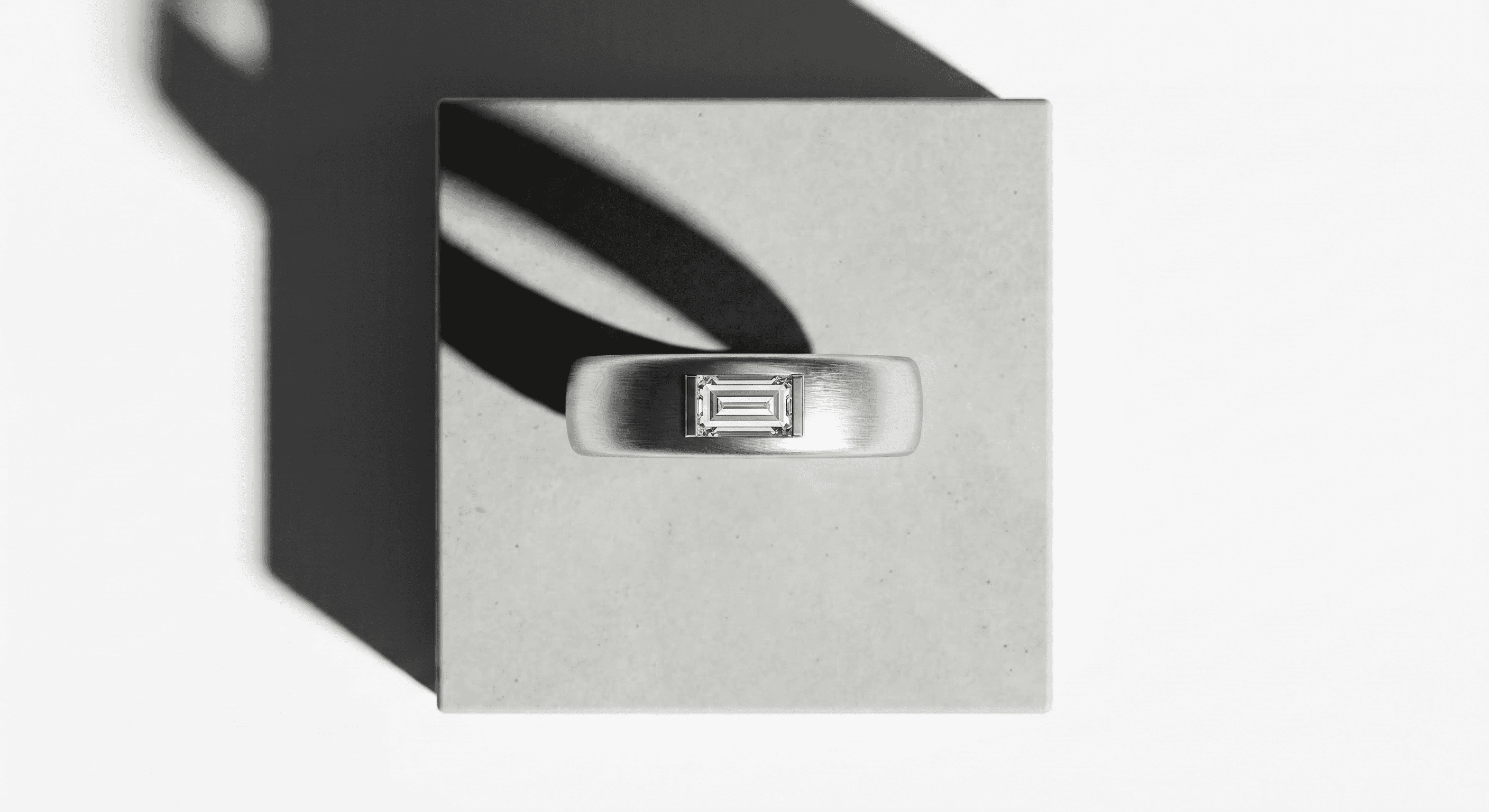 Mens custom diamond wedding band in matte platinum