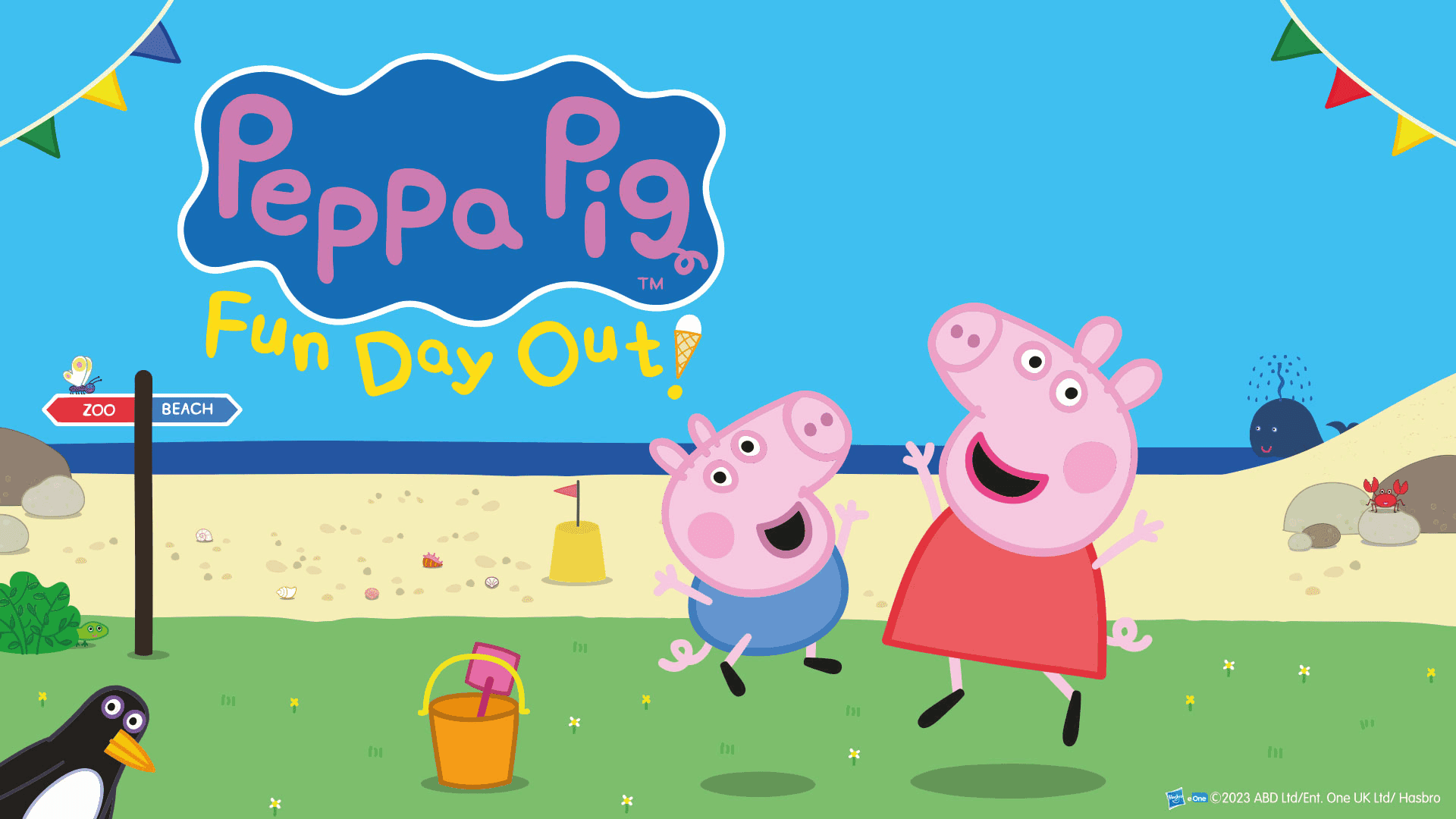 Peppa Pig's Big Family Show stage with characters in London.