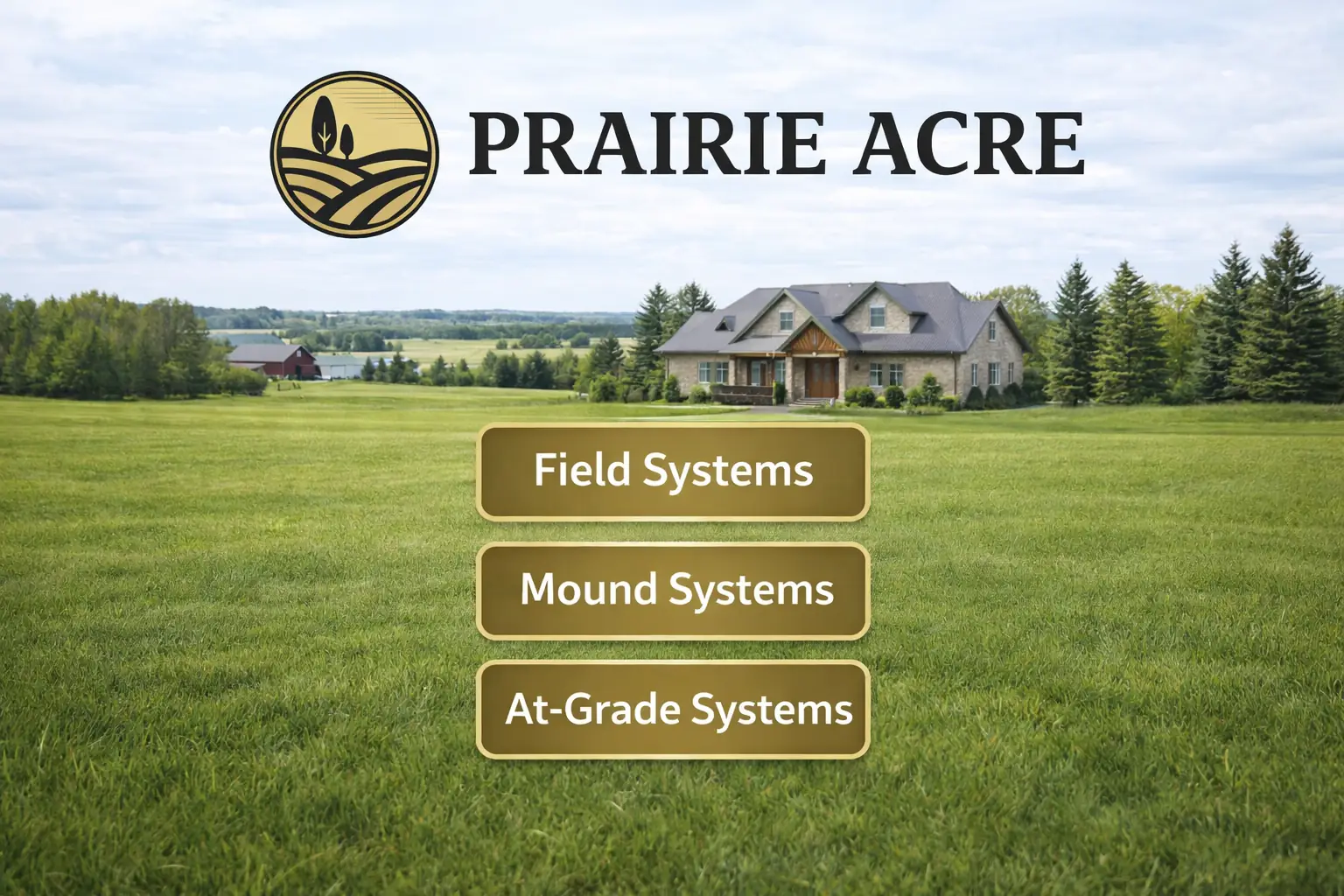 Acreage background with 3 types of septic systems 