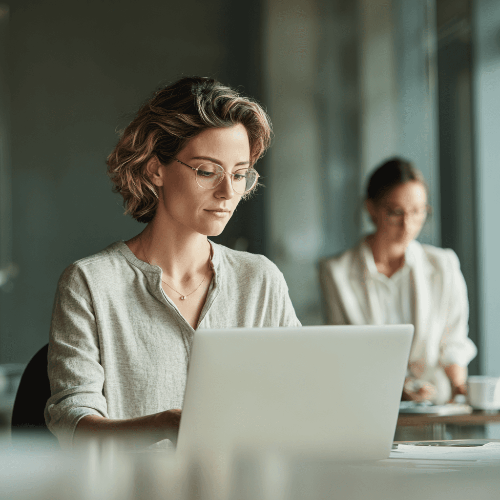 husband and wife working happily on a laptop