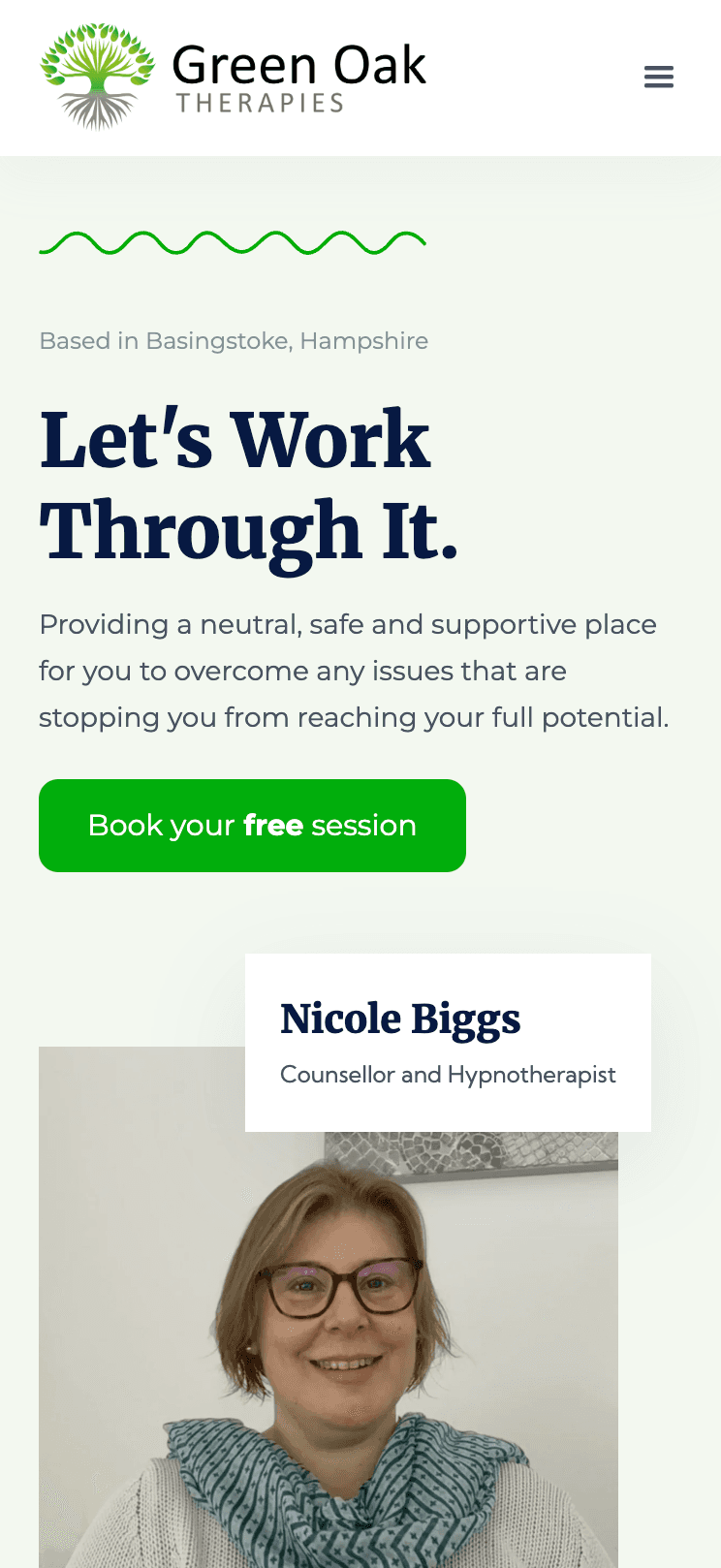 green oak therpaies client home page 
