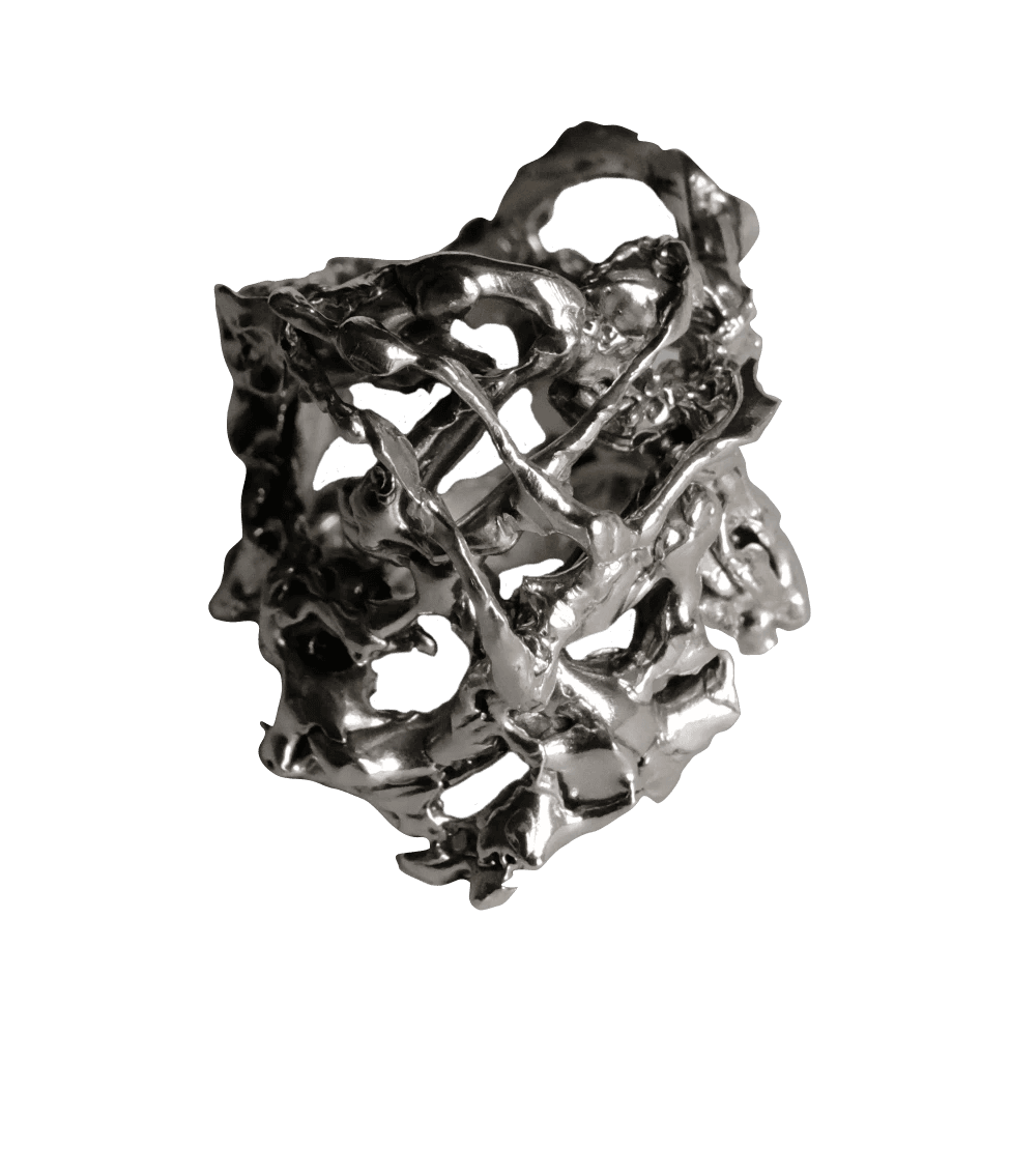 silver abstract ring