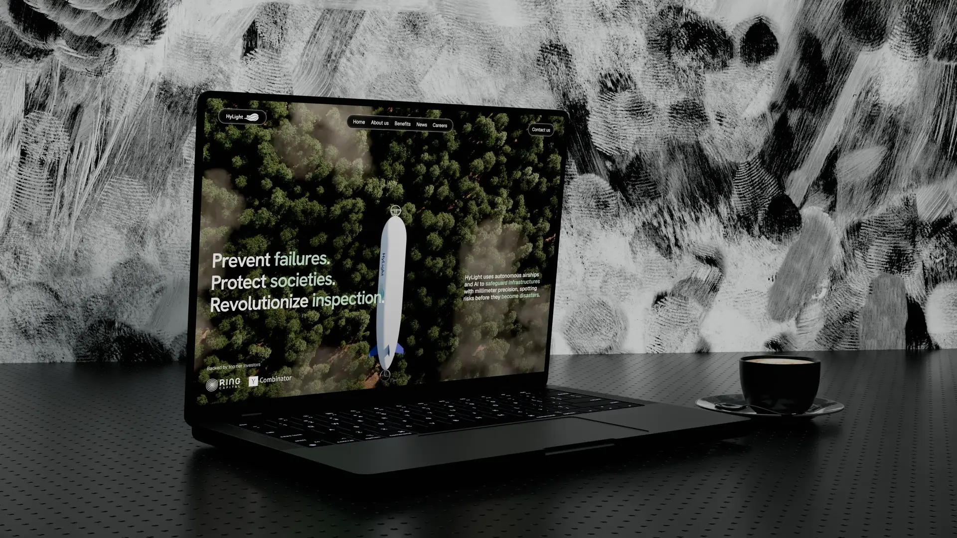Mockup 3D du site de l'entreprise Hylight